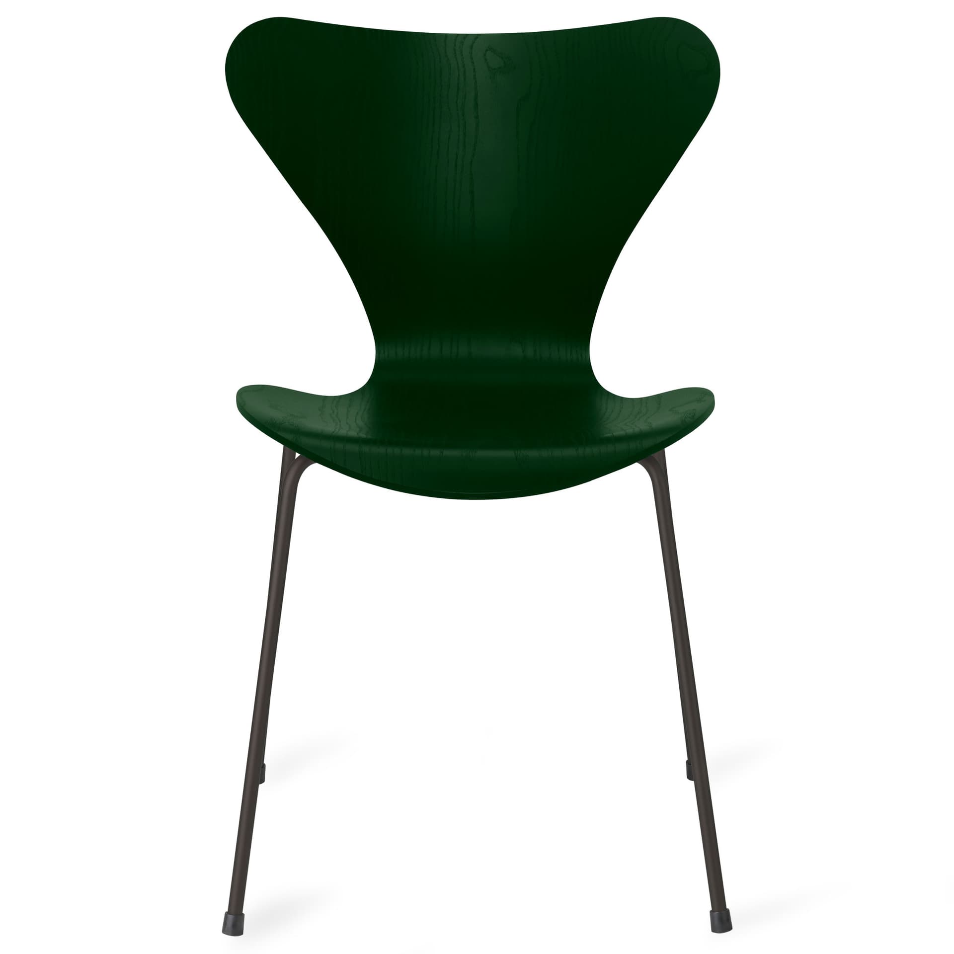 Fritz Hansen - Series 7 stol 3107 farget askfiner stålram varm grafitt evergreen - Spisestoler - Arne Jacobsen - Grønn - Metall/Tre