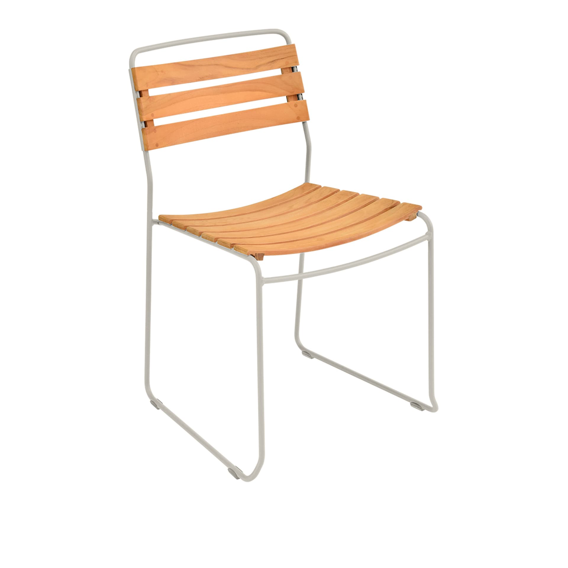 Fermob - Surprising Teak Chair - Clay Grey - Utendørs spisebordstoler - Harald Guggenbichler - Grå - Metall/Tre