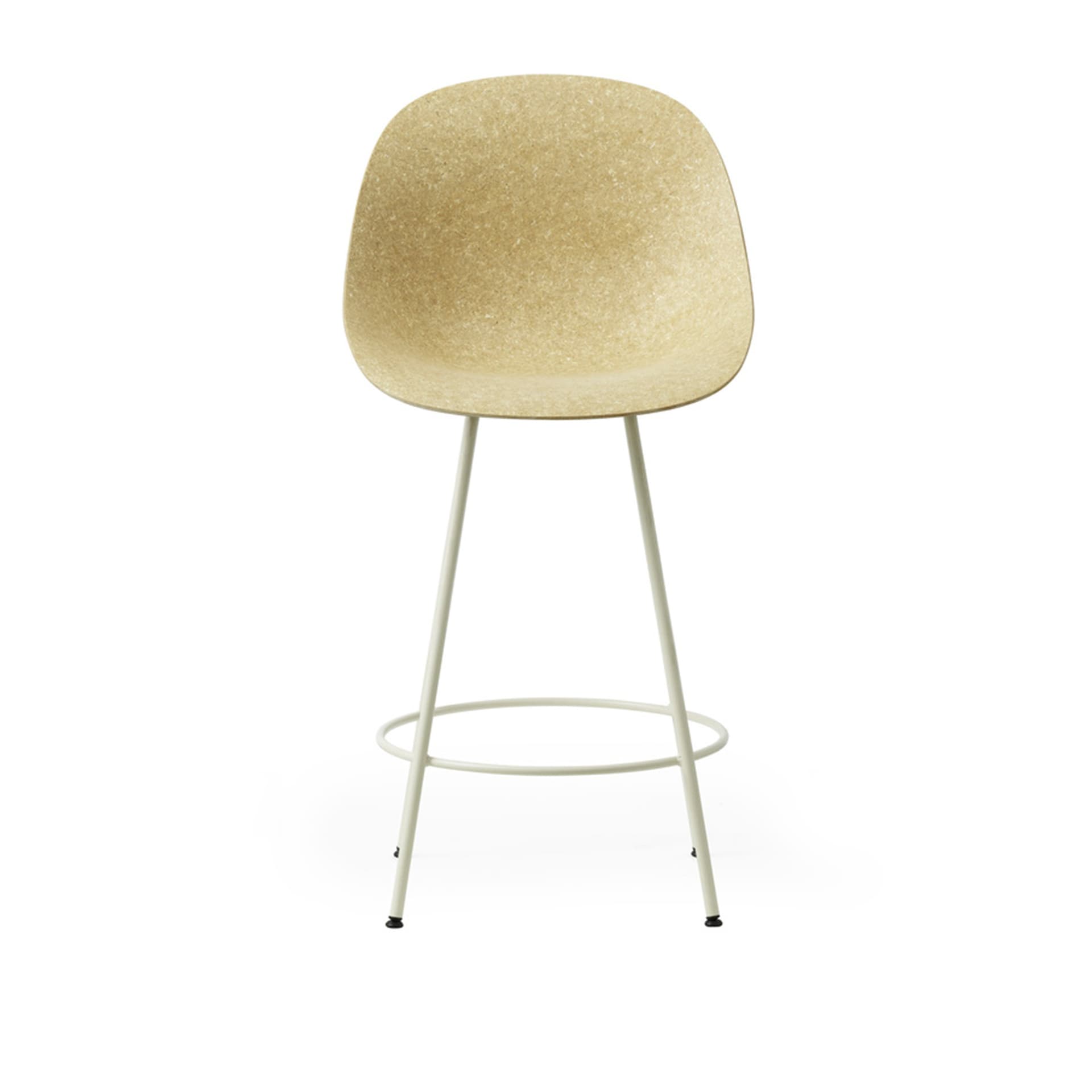 Normann Copenhagen - Mat Bar Chair 65 cm Cream Steel Hemp - Spisestoler - Foersom & Hiort-Lorenzen - Beige - Naturlig materiale/Metall