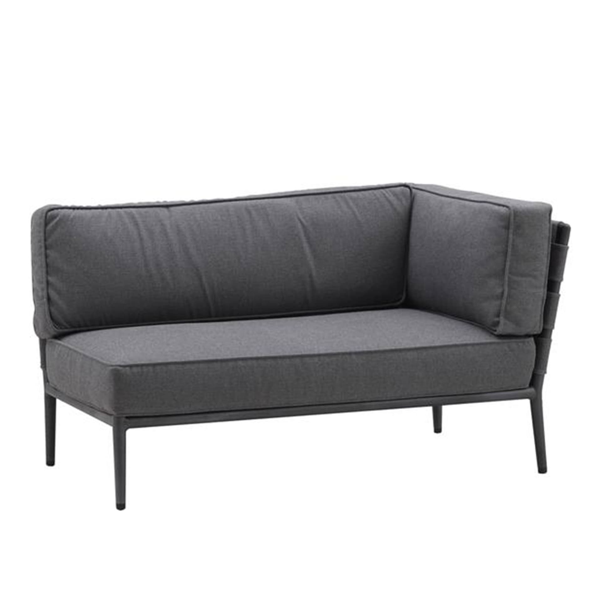 Cane-Line - Conic 2-seaterer Module, Left, Grey, Cane-Line SoftTouch - Utendørs sofaer - Foersom & Hiort-Lorenzen MDD