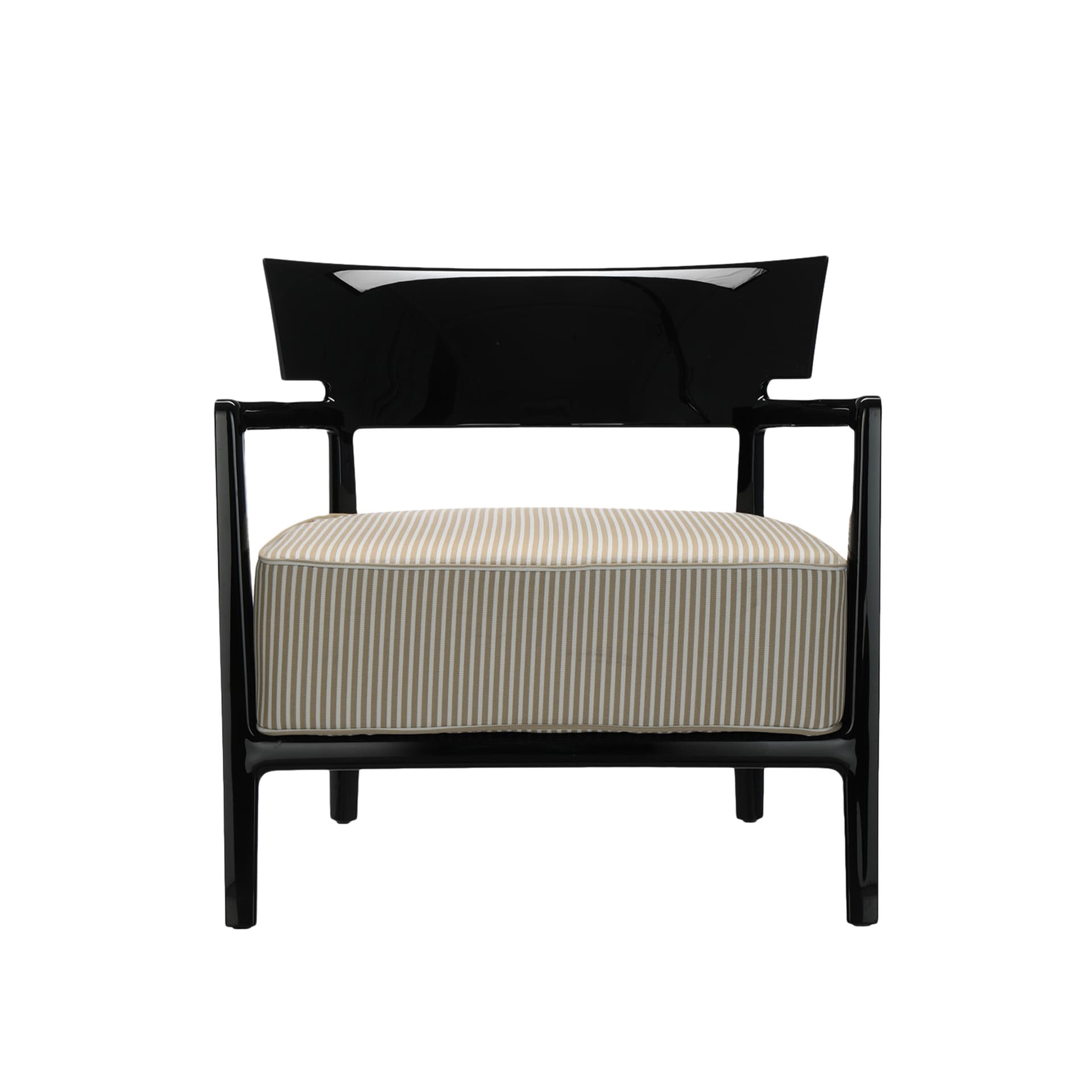 Kartell - Cara Outdoor 5844, Black, Beige - Utendørs lenestoler - Philippe Starck - Beige,Svart - Tekstilmateriale/Skum/Plast