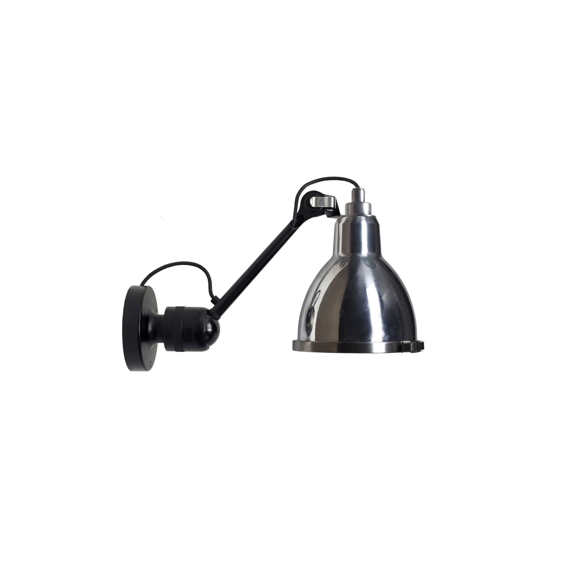 DCWéditions - Lampe Gras No 304 Classic Outdoor Seaside Black/Bare - Utendørs vegglamper - Bernard-Albin Gras - Sølv - Glass/Metall/Syntetisk materiale