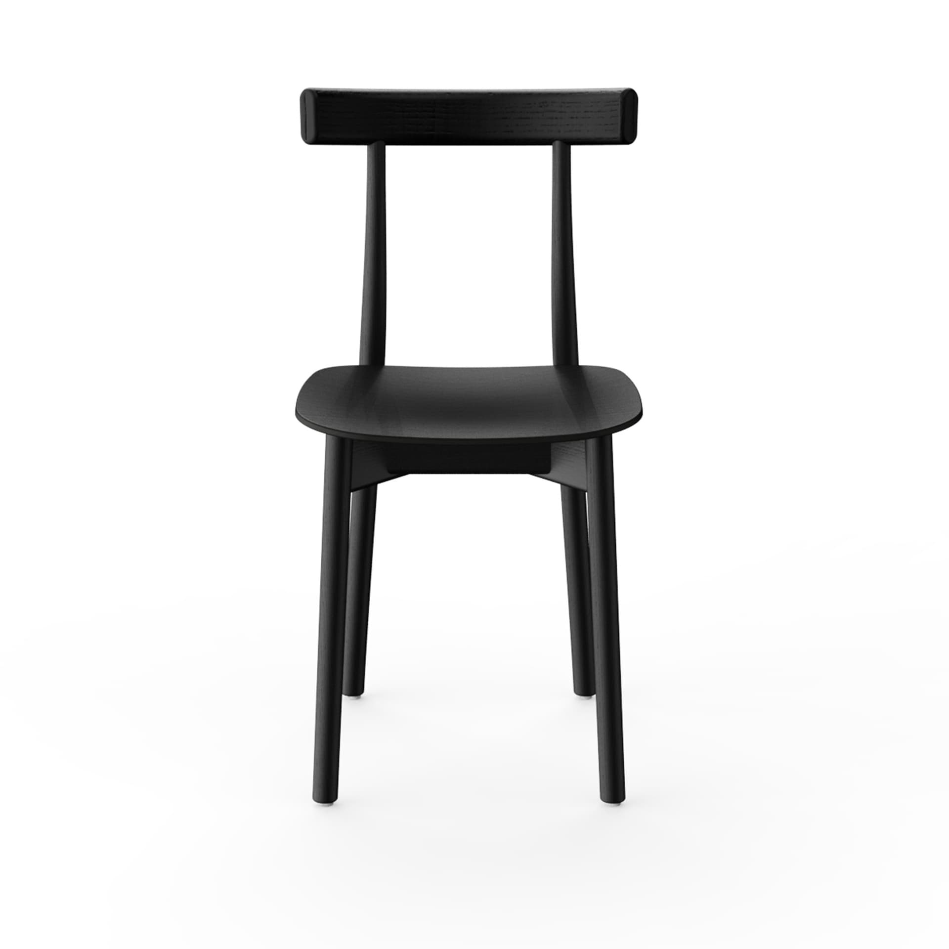 NINE - Skinny Wooden Chair Black stained ash RAL 9005 - Spisestoler - John Tree - Svart - Tre