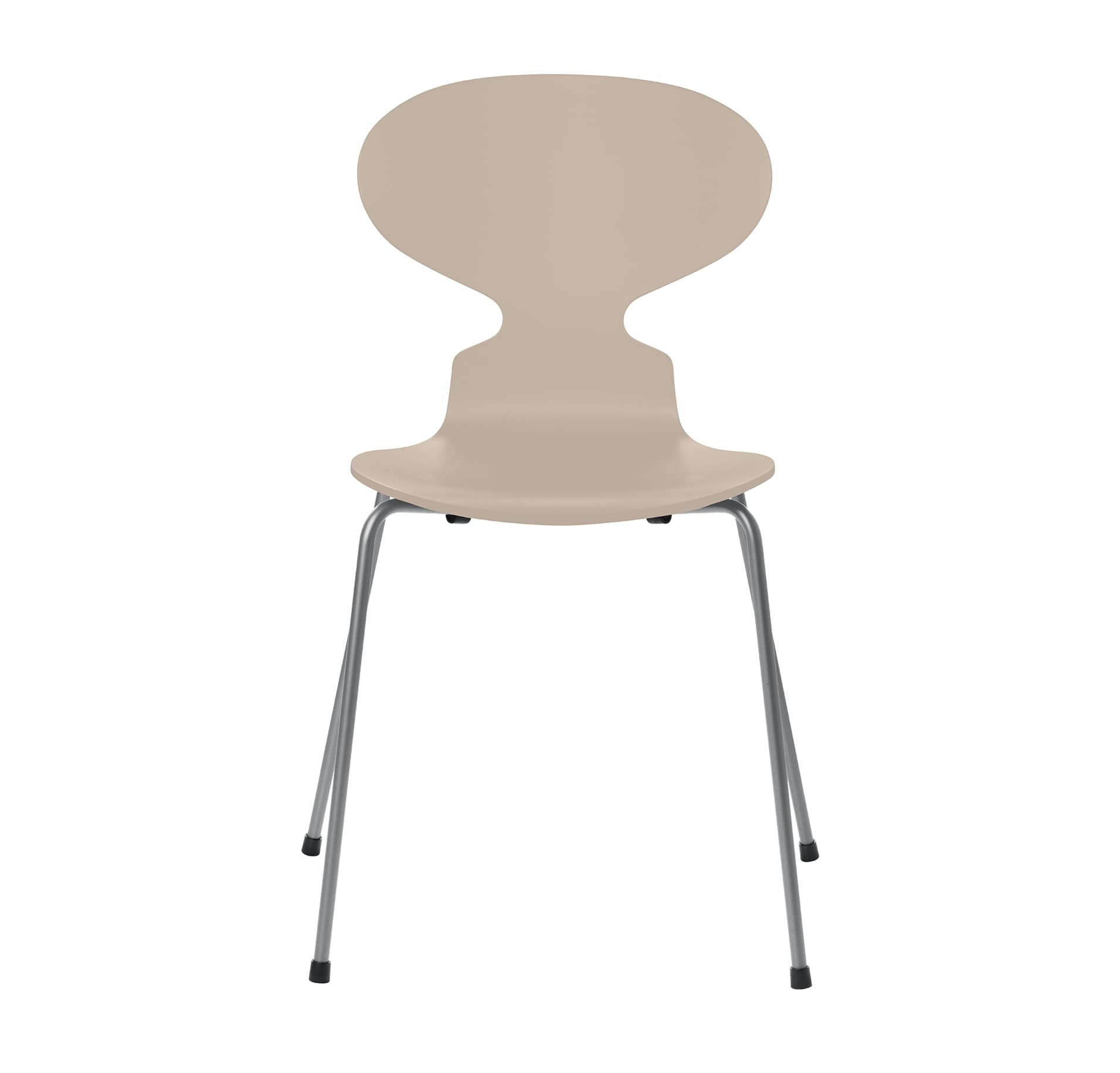 Fritz Hansen - Ant 3101 lakkert bøketrefinér stålstativ sølvgrå light beige - Spisestoler - Arne Jacobsen - Beige - Metall/Tre