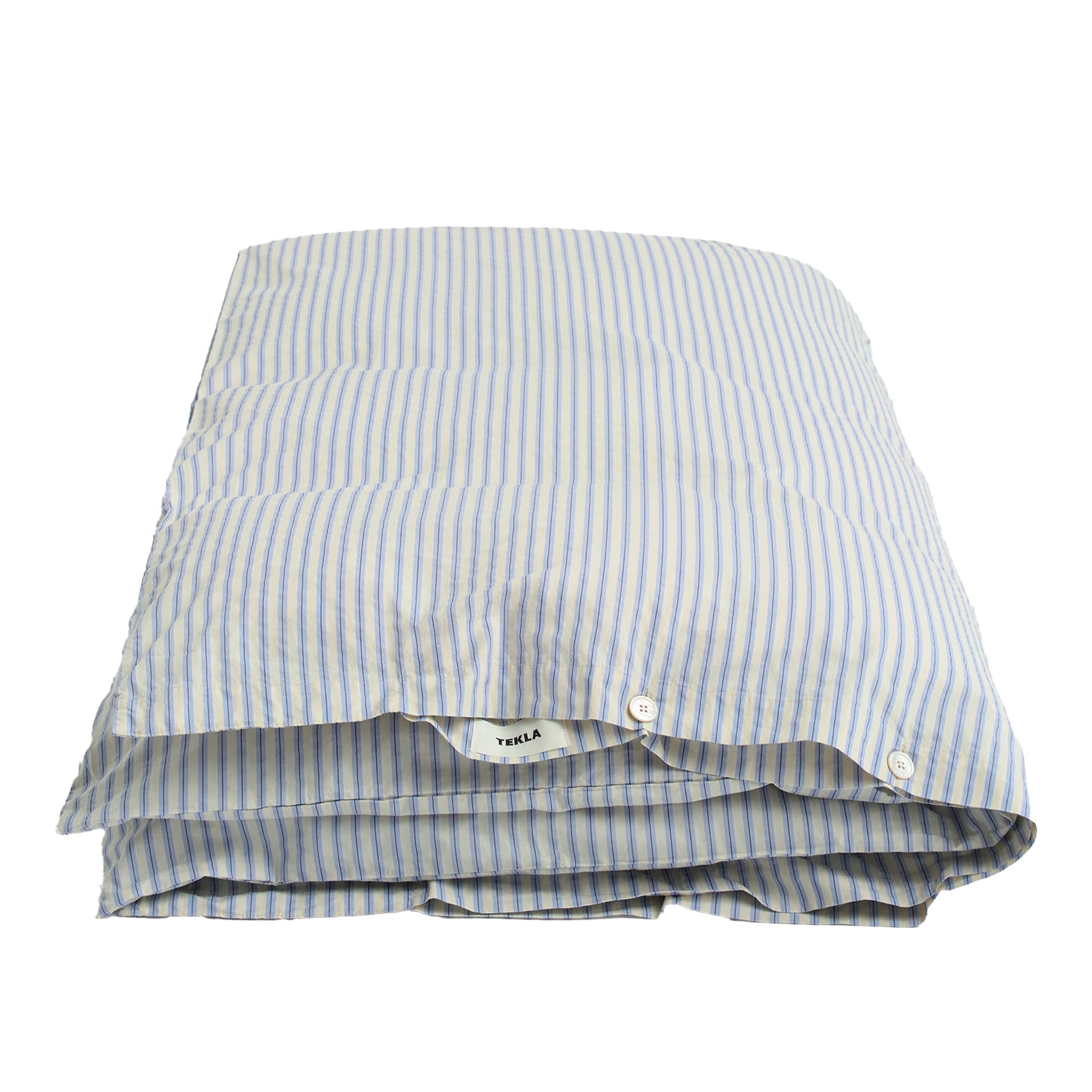 Tekla - Percale, Double Duvet Cover, Flint Stripes, 200X220 - Dynetrekk - Blå - Bomull