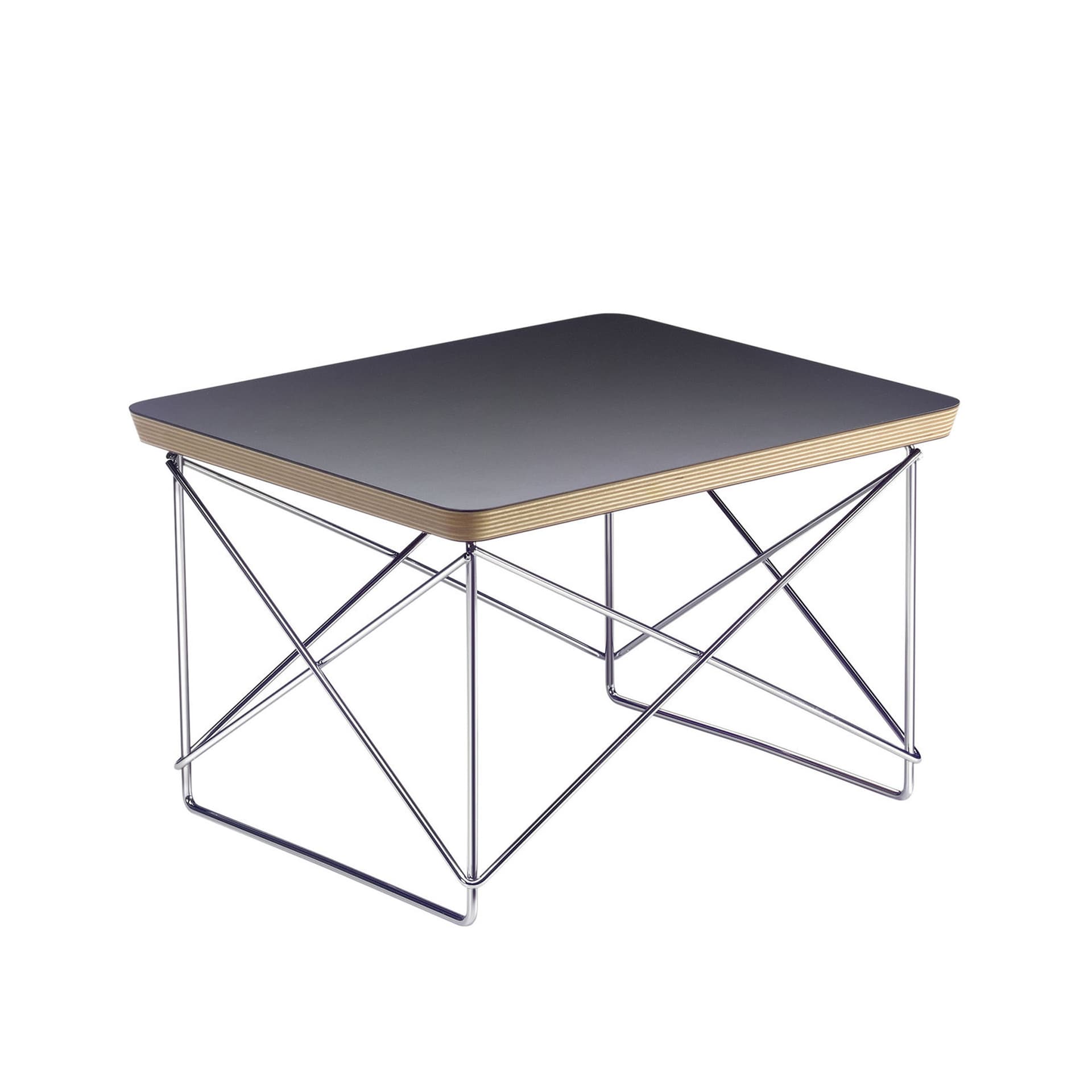 Vitra - Occasional Table LTR, Top: Black, Base: Chrome - Småbord & sidebord - Charles & Ray Eames - Svart