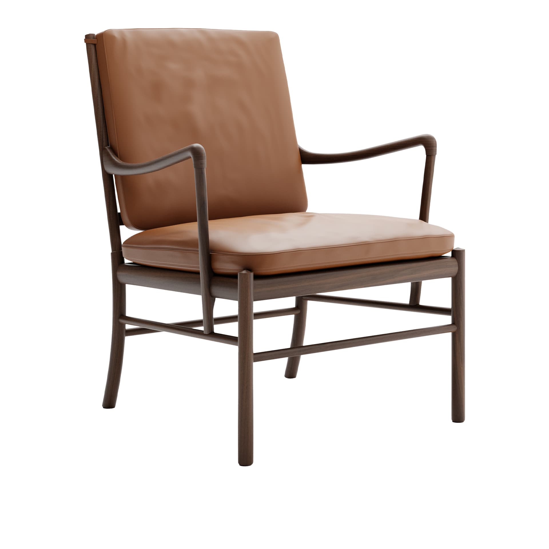 Carl Hansen - OW149 - Colonial Chair, Oljad Valnöt, Lädergrupp B Thor - 307 - Lenestoler - Ole Wanscher - Brun - Lær/Tre