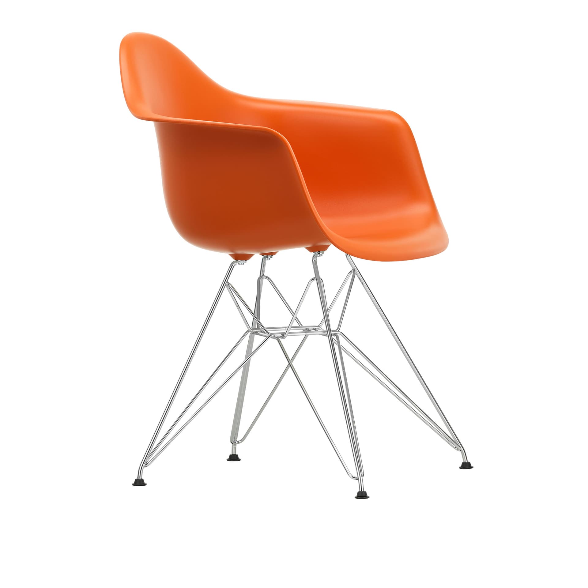 Vitra - Eames Plastic Armchair DAR - 43 Rusty Orange - Chrome Base - Spisestoler - Charles & Ray Eames - Oransje - Metall/Plast