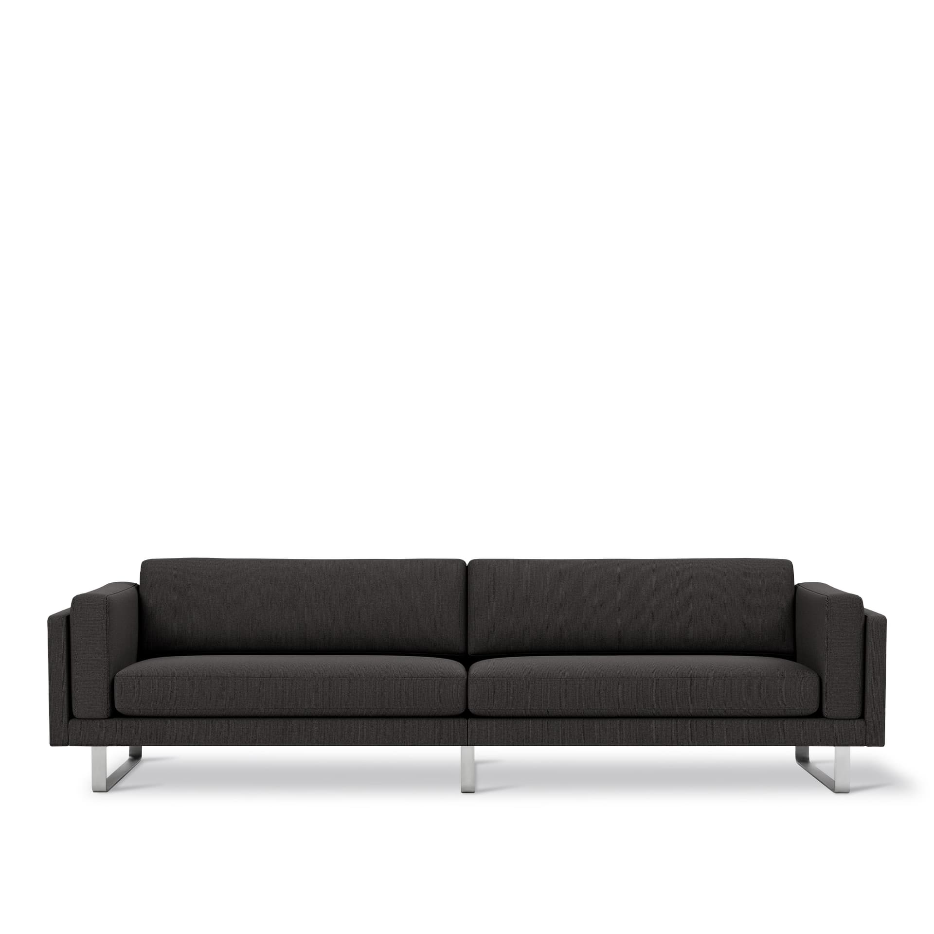 Fredericia Furniture - EJ280 Sofa - 3 seater - 240 cm - Re-Wool 198 - Down wrap - Brushed chrome - sledge base (High) - Sofaer - Erik Jørgensen Studio