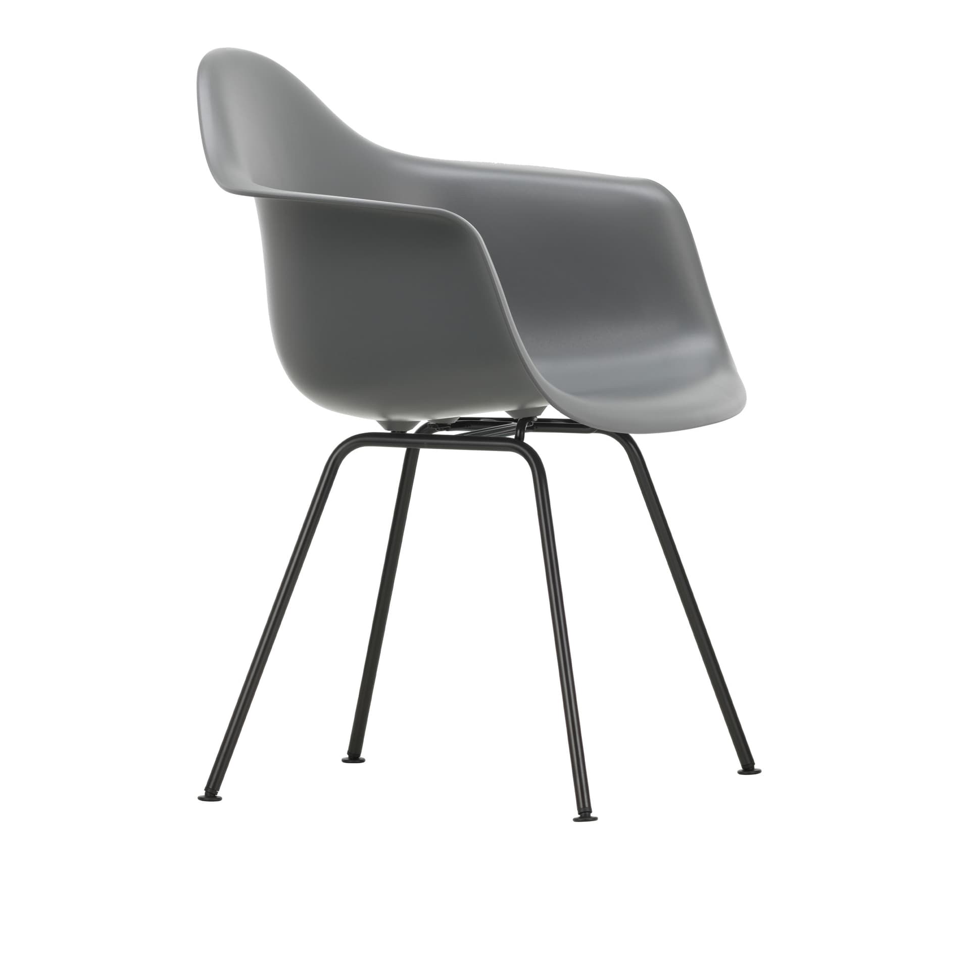Vitra - Eames Plastic Armchair DAX - 56 Granite Grey - Basic Dark Base - Spisestoler - Charles & Ray Eames - Grå - Metall/Plast
