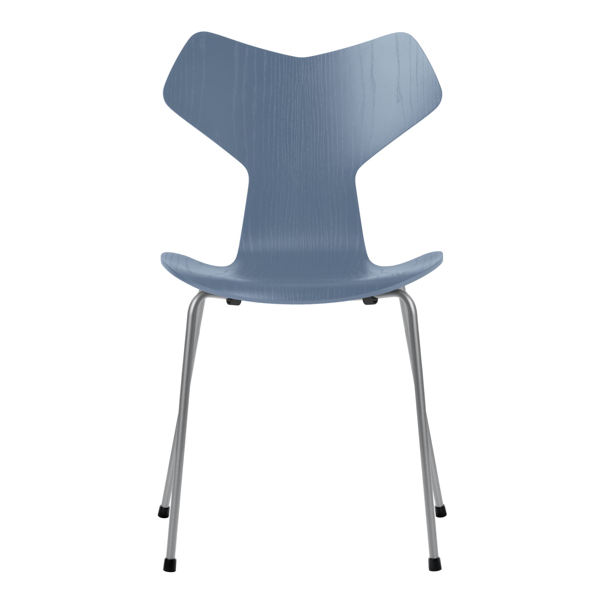 Fritz Hansen - Grand Prix 3130 Dusk Blue Färgad Ask/Silver Grey - Spisestoler - Arne Jacobsen - Blå - Metall/Tre