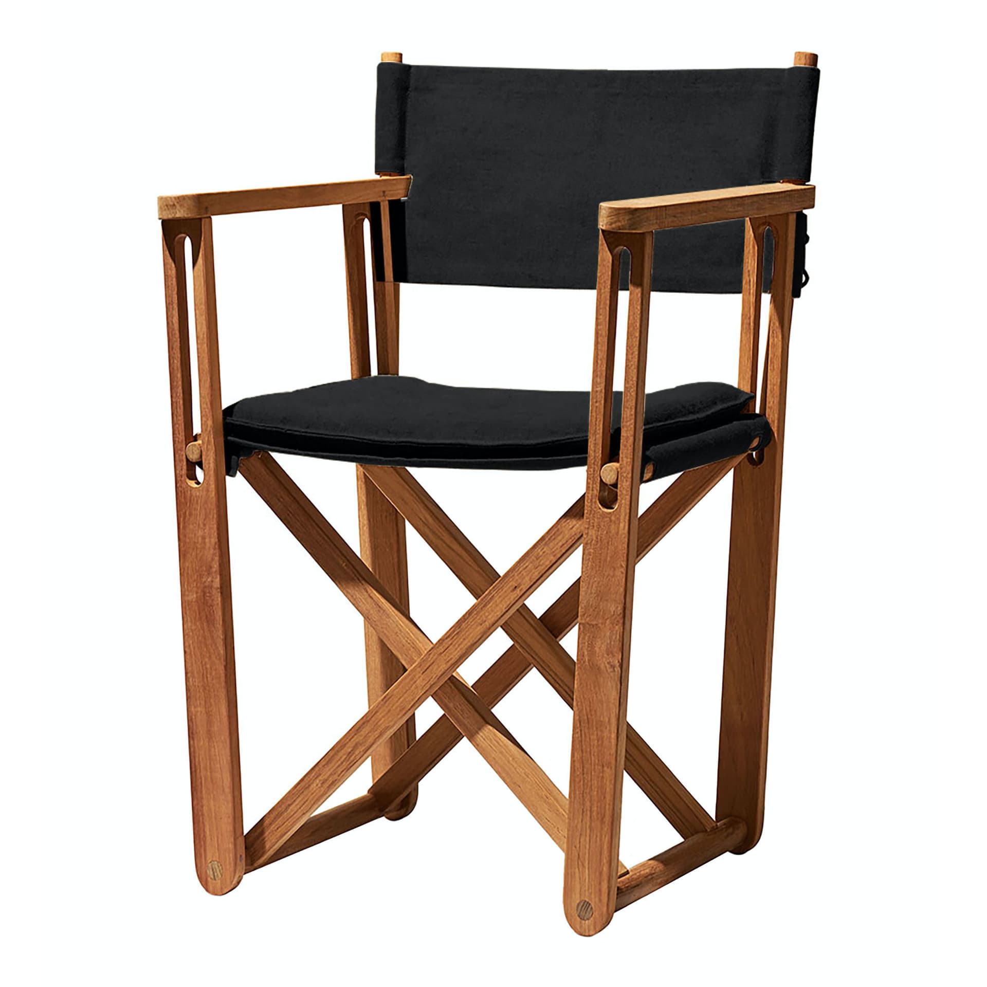 Skargaarden - Kryss Dining Chair Svart Sunbrella - Utendørs spisebordstoler - Björn Hultén - Svart - Tre/Tekstilmateriale