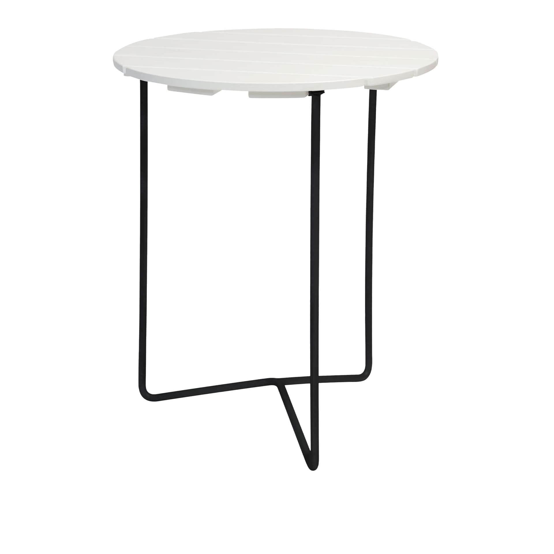 Grythyttan Stålmöbler - Bord 6B Ø60cm svart stativ hvitlakkert eik - Utendørs småbord & sidebord - Hvit