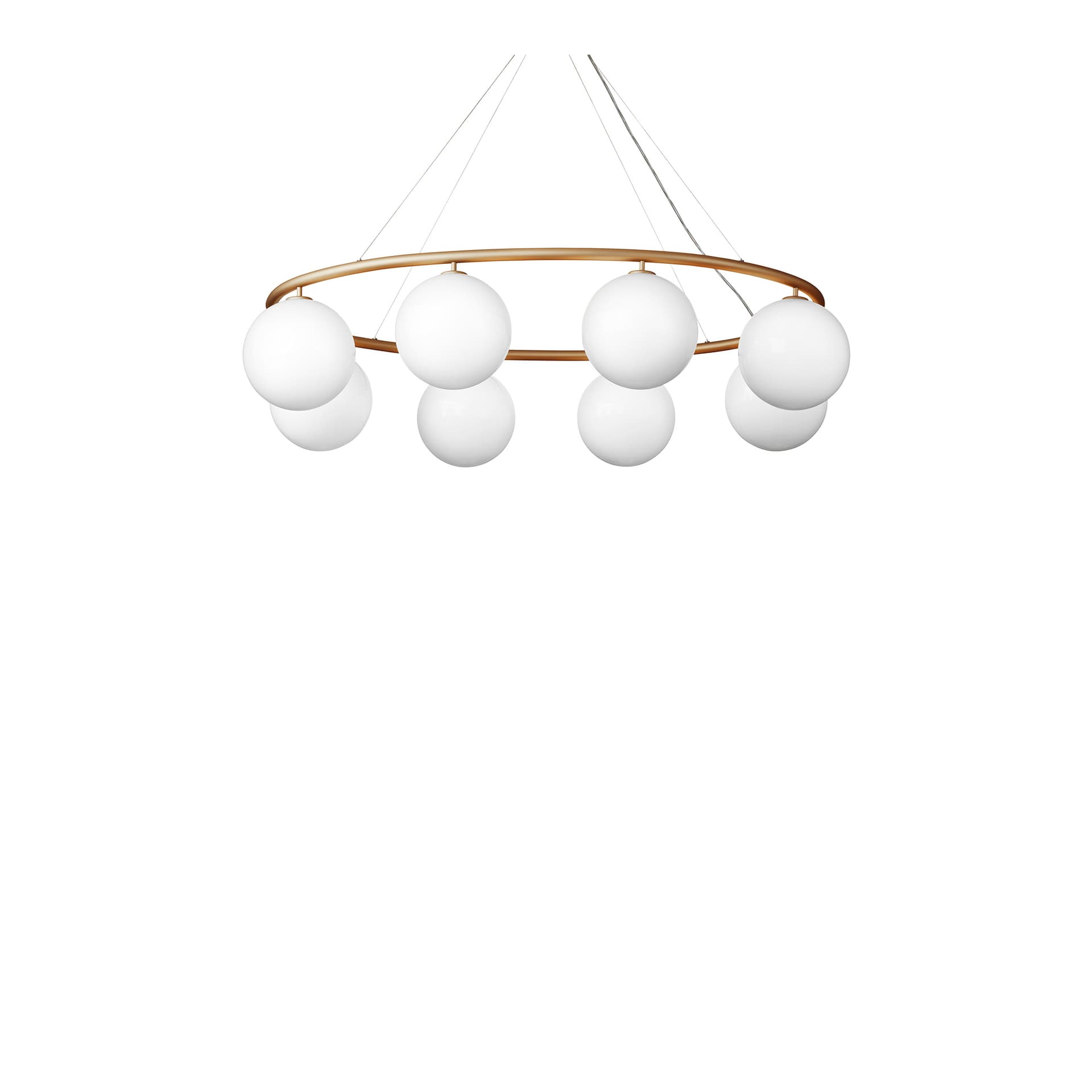 Nuura Aps - Miira 8 Circular lysekrone, messing/opal, Ø 100 cm Nuura