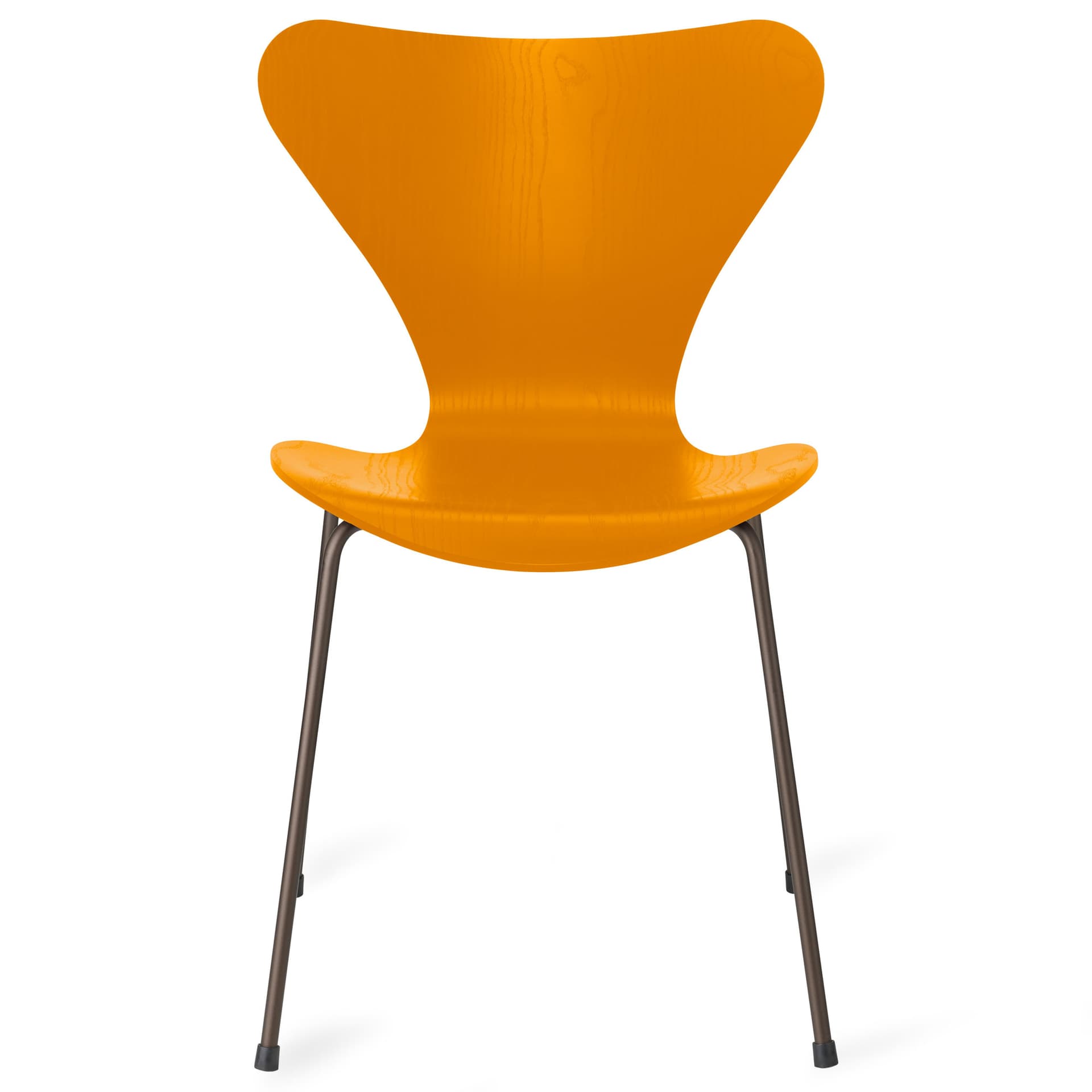Fritz Hansen - Series 7 stol 3107 farget askfiner stålram brun bronse burnt yellow - Spisestoler - Arne Jacobsen - Gul - Metall/Tre