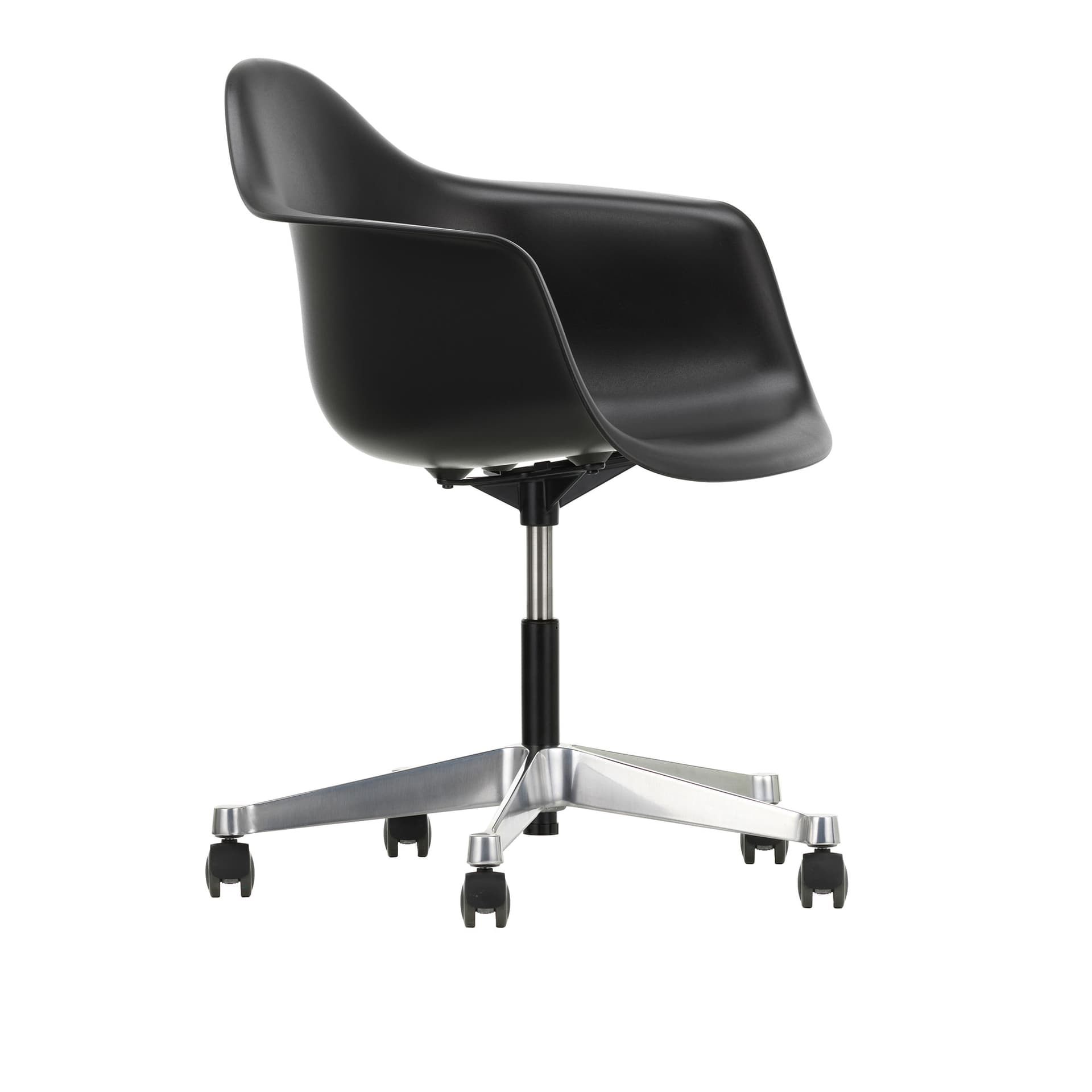 Vitra - Eames Plastic Armchair PACC - 12 Deep Black - Castors Soft - Kontorstoler - Charles & Ray Eames - Svart