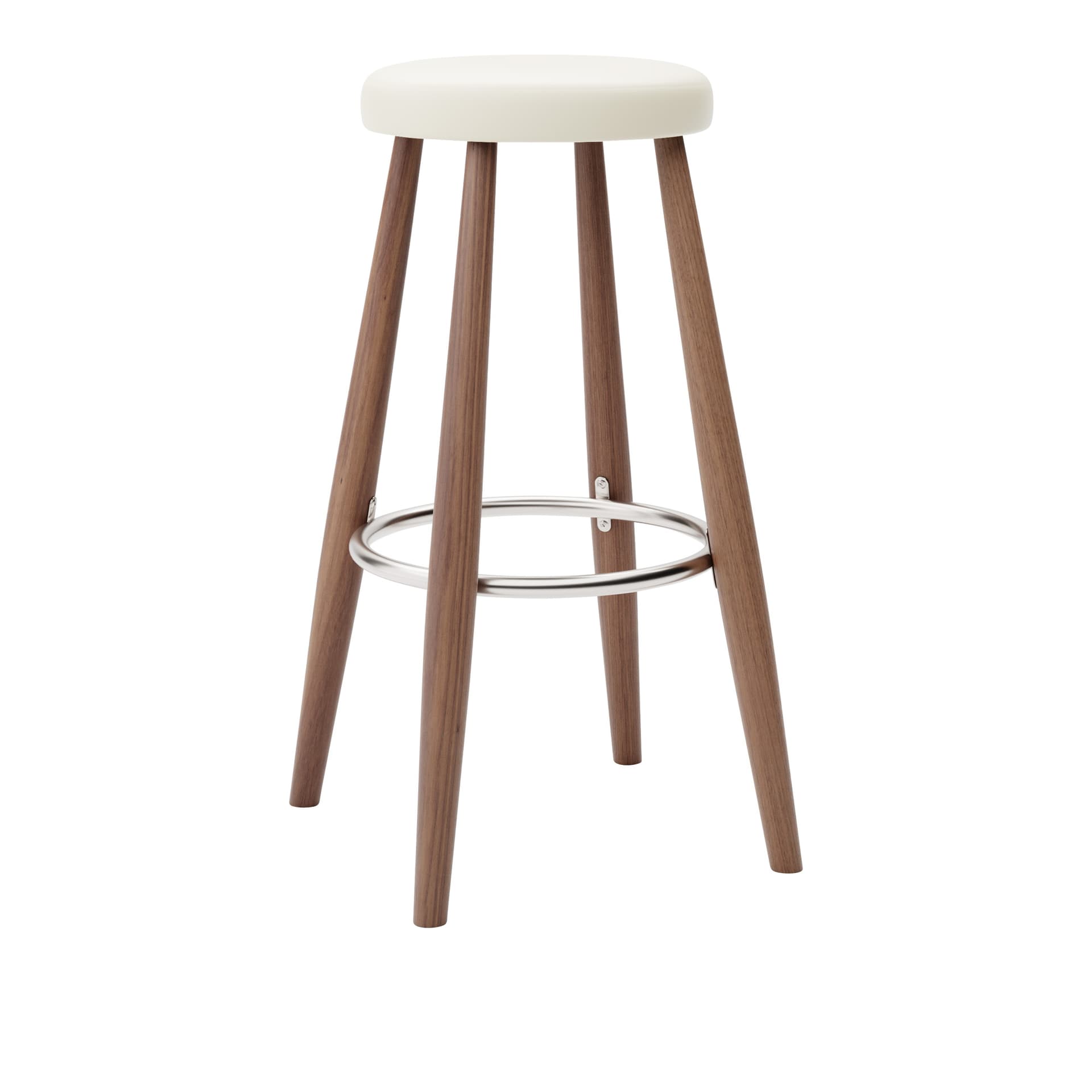 Carl Hansen - CH56 High Stool, Oljad Valnöt, Lädergrupp B Thor - 300 - Barstoler & barkrakker - Hans J. Wegner - Tre farget - Lær/Metall/Tre