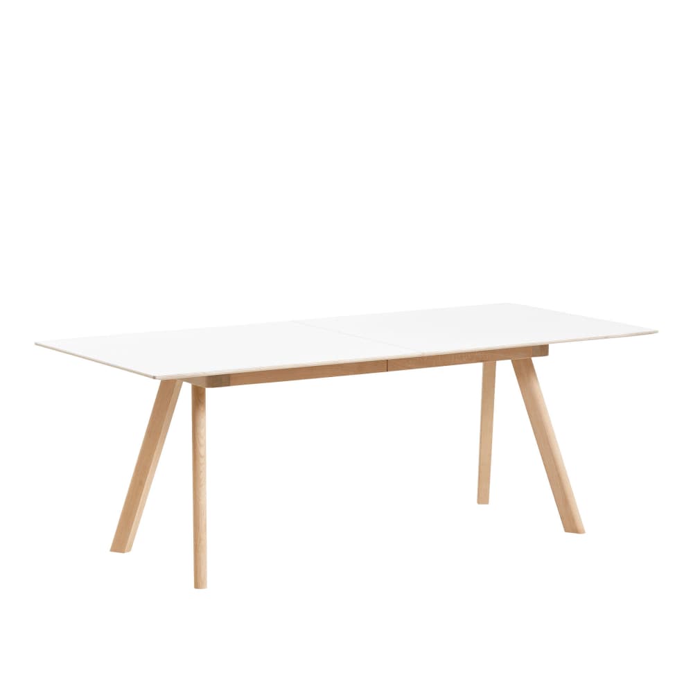 HAY - CPH30 2.0 Extendable Table Lacquered Oak Frame L200 X W90 X H74  White Laminate Tabletop Lacquered Edge - Spisebord - Ronan & Erwan Bouroullec - Hvit - Tre