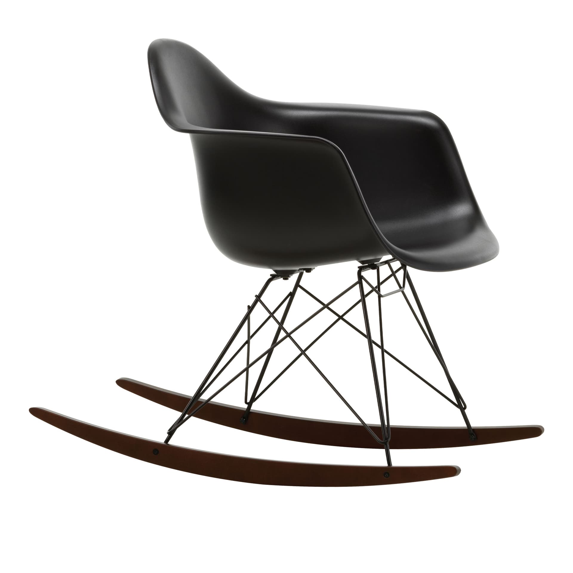 Vitra - Eames Plastic Armchair RAR - 12 Deep Black - Basic Dark Base - Dark Maple - Lenestoler - Charles & Ray Eames - Svart - Metall/Tre/Plast