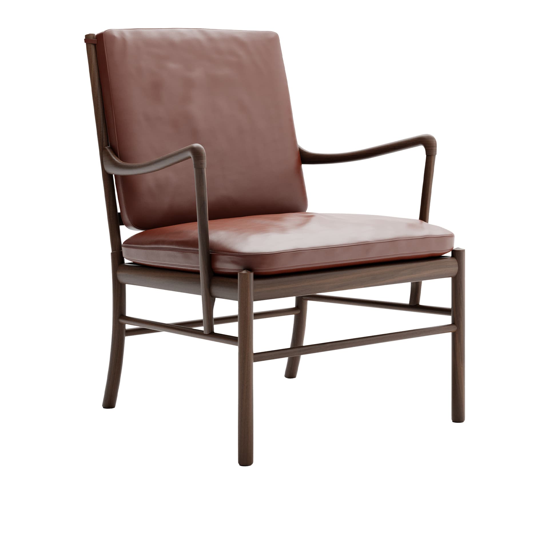 Carl Hansen - OW149 - Colonial Chair, Oljad Valnöt, Lädergrupp C Sif - 92 - Lenestoler - Ole Wanscher - Brun - Lær/Tre