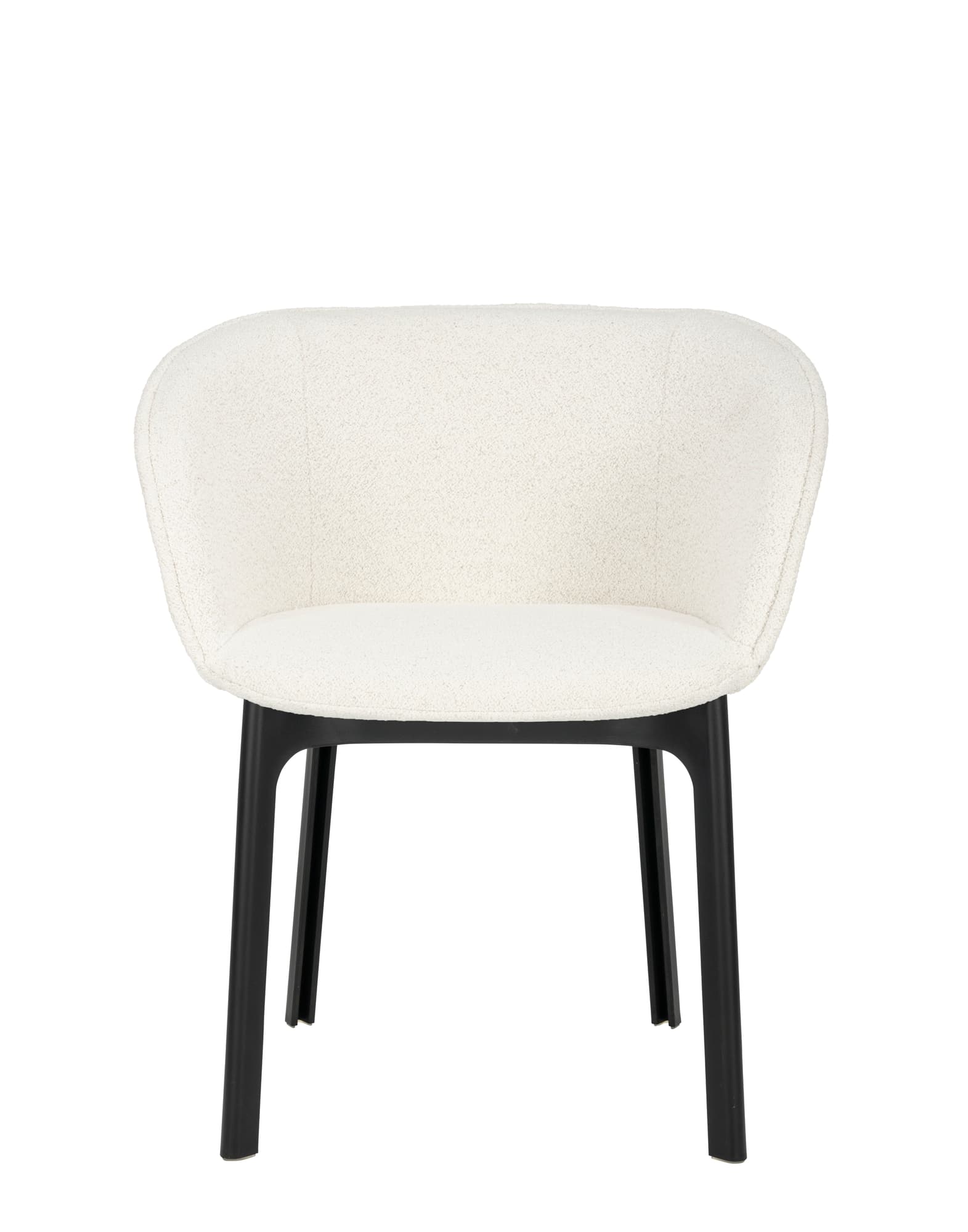 Kartell - Charla Orsetto, Black Base White - Spisestoler - Patricia Urquiola - Hvit - Tekstilmateriale/Plast