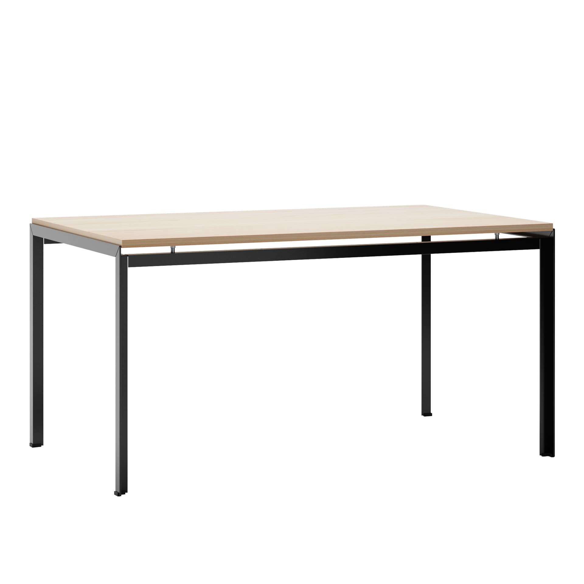 Carl Hansen - PK52A - Skrivbord, Vitoljad Ek, Svart pulverlack - Skrivebord - Poul Kjærholm - Tre farget - Metall/Tre