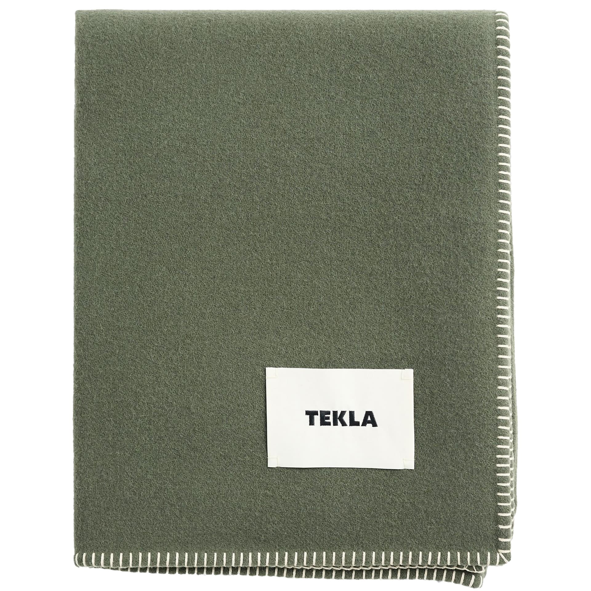 Tekla - Lambswool Blanket, Willow, 130X180 - Pledd og tepper - Grønn - Ull