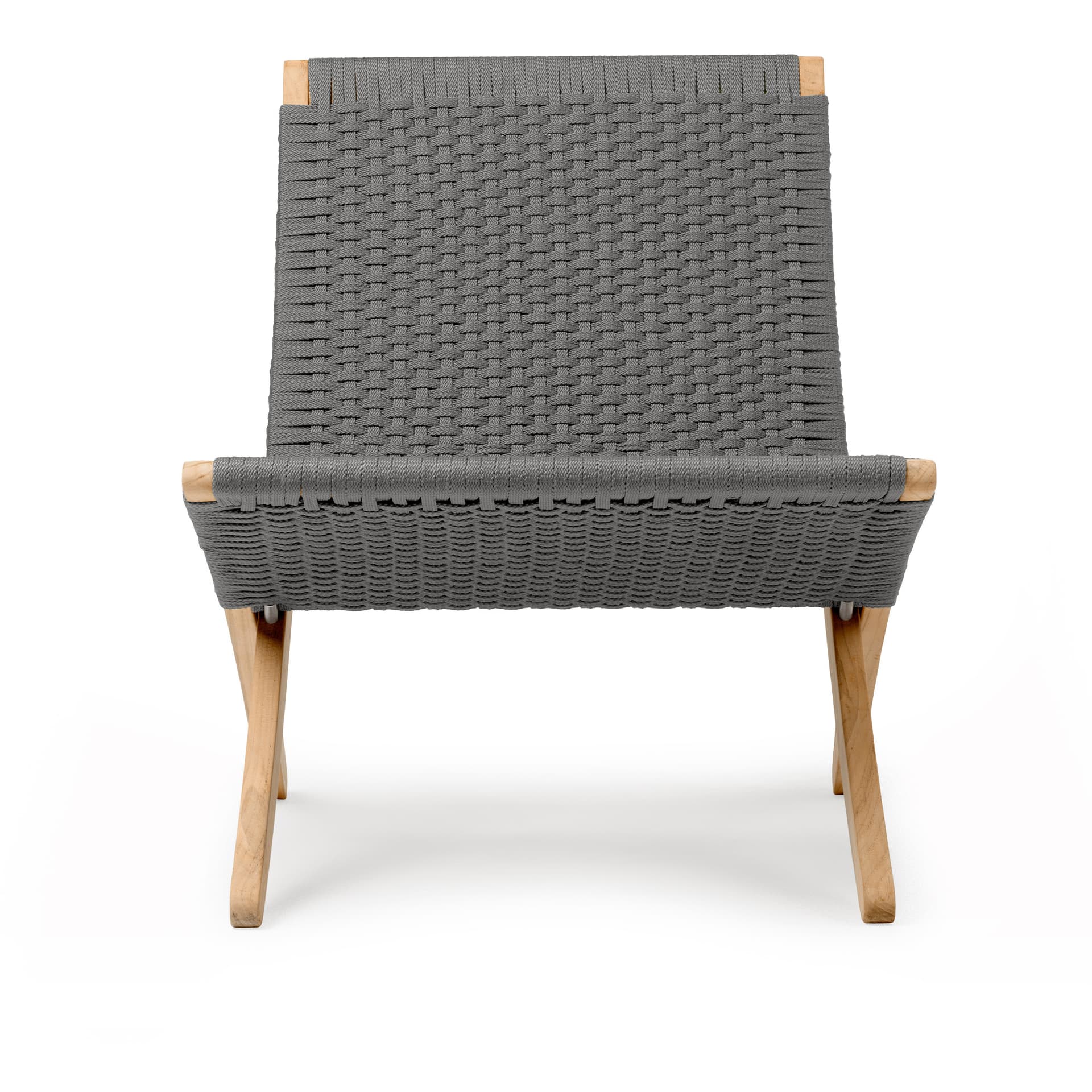 Carl Hansen - MG501 Outdoor Cuba Chair, Obehandlad Teak/Charcoal 1402 - Utendørs lenestoler - Morten Gøttler - Tre farget - Naturlig materiale/Tre
