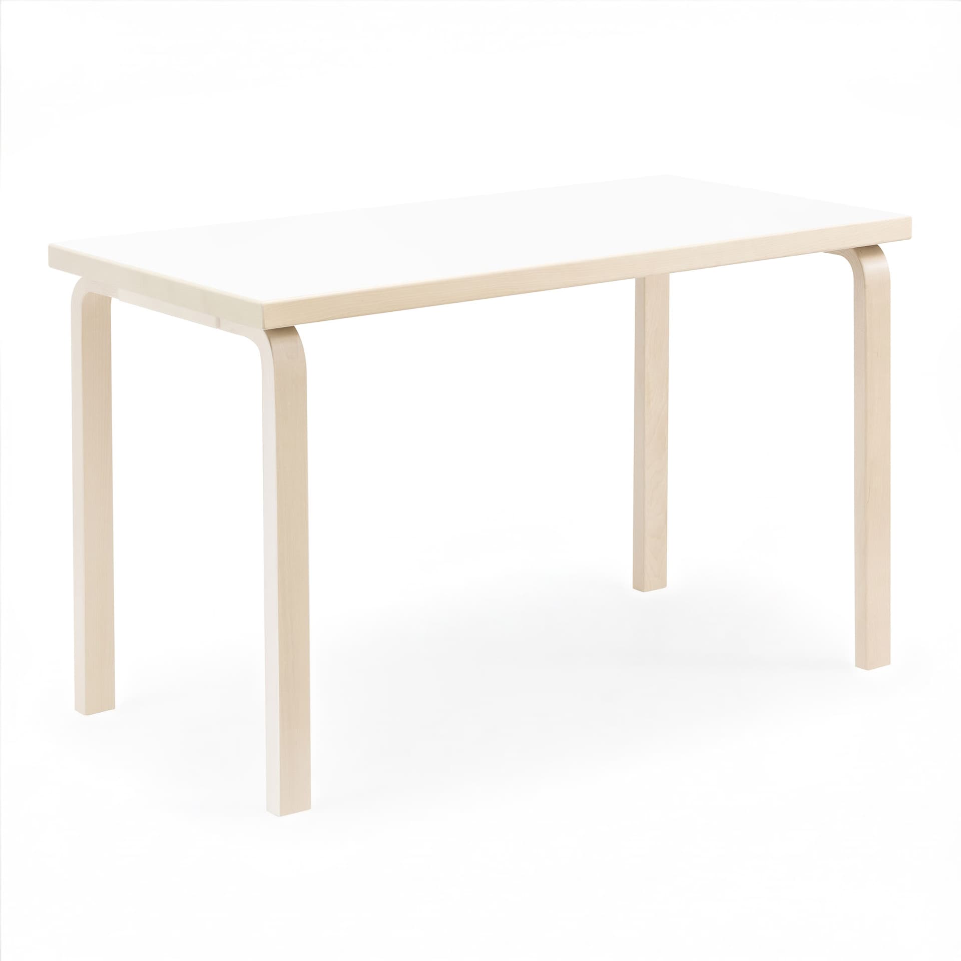 Artek - Aalto Table 80A, White laminate top, Natural lac - Spisebord - Alvar Aalto - Hvit - Tre