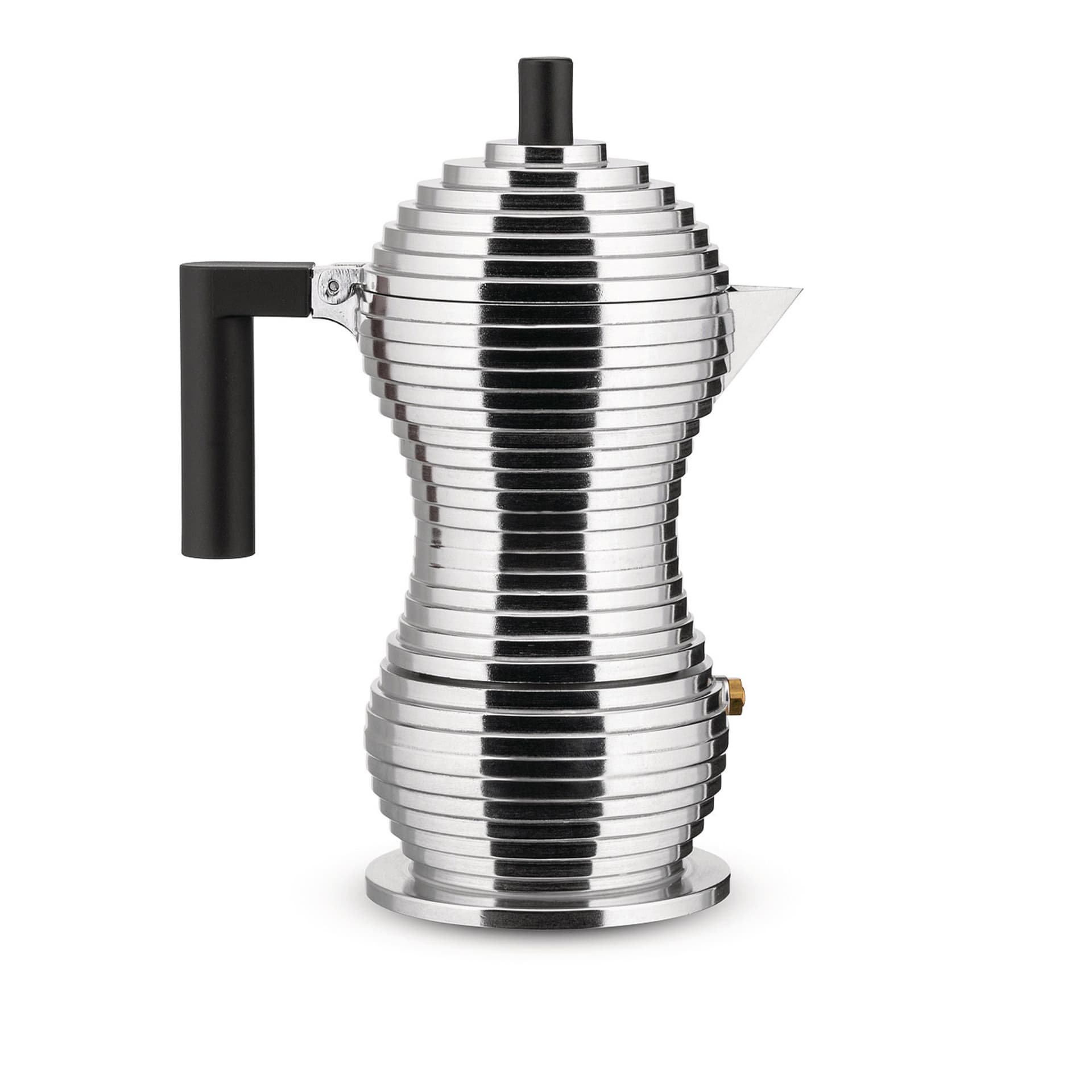 Alessi - Pulcina Espresso kaffetrakter Sølv - 3 kopper - Kaffemaskiner & kaffebryggere - Michele De Lucchi - Sølv,Svart - Metall