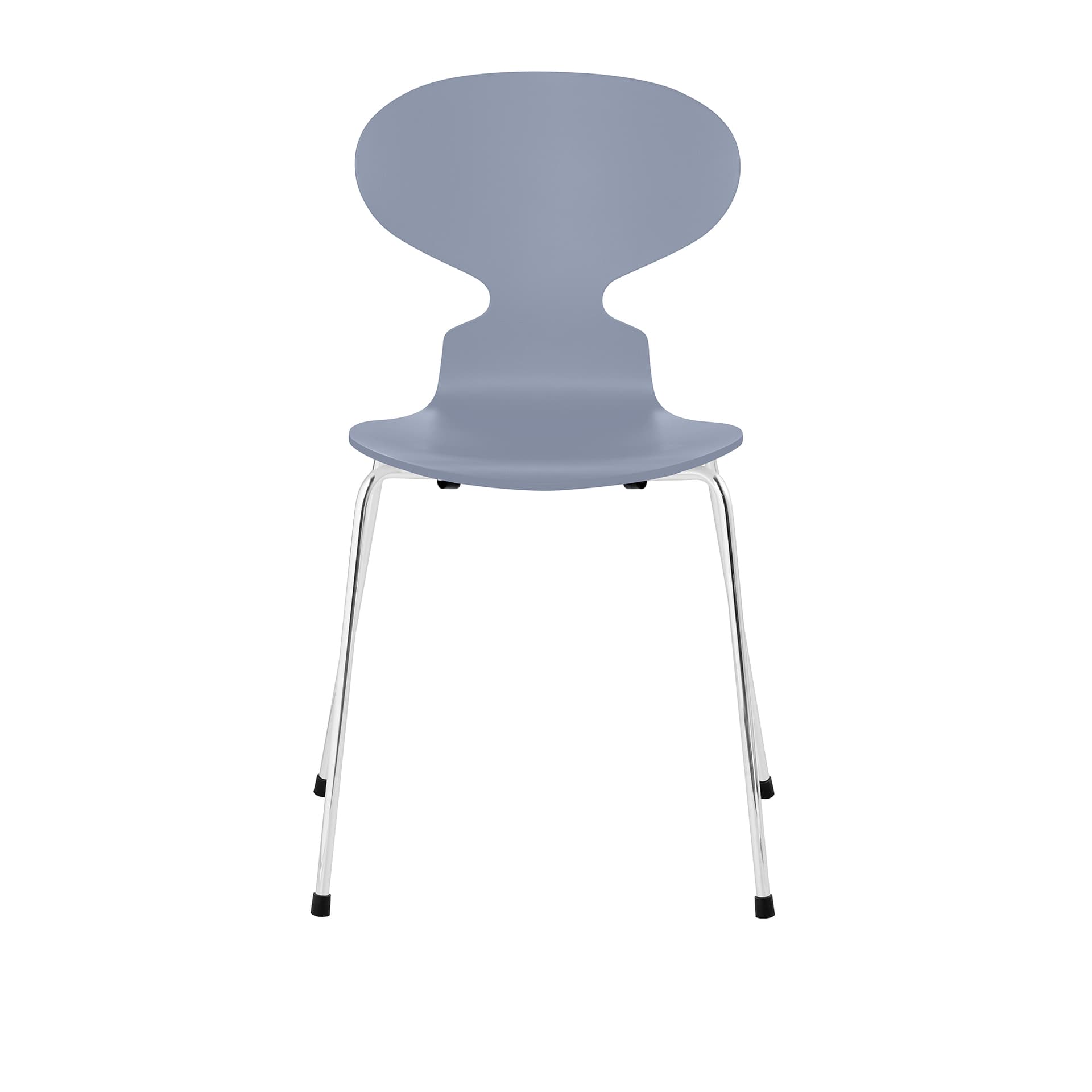 Fritz Hansen - Ant 3101 lakkert bøketrefinér stålstativ krom lavender blue - Spisestoler - Arne Jacobsen - Blå - Metall/Tre