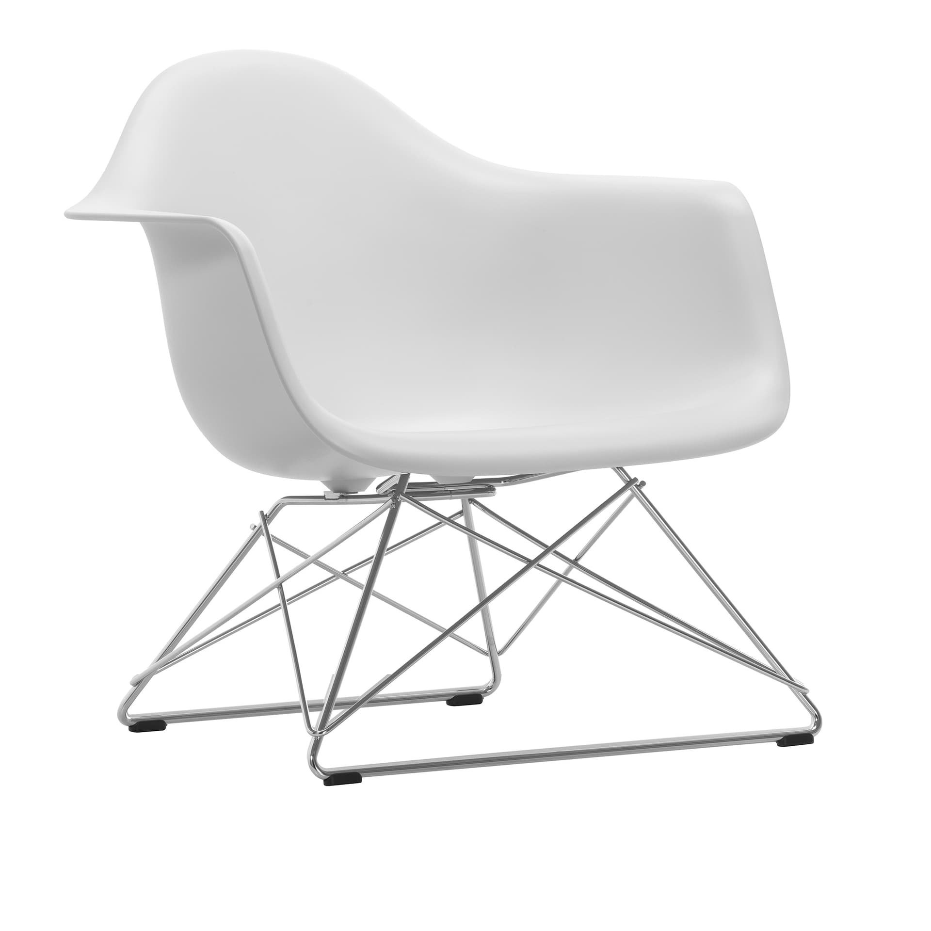 Vitra - Eames RE Plastic Armchair LAR 85 Cotton White, Chrome - Lenestoler - Charles & Ray Eames - Hvit - Metall/Plast