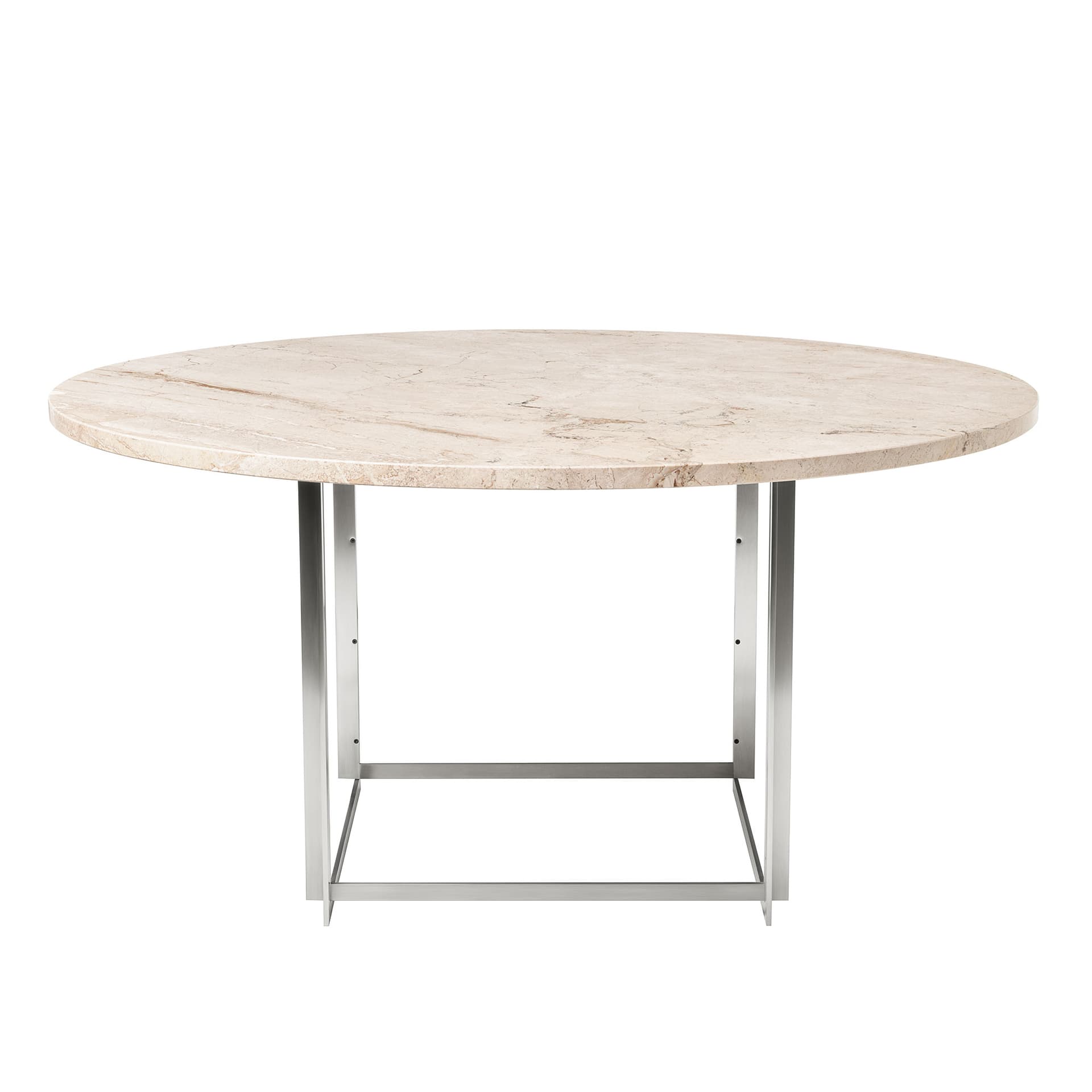 Fritz Hansen - PK54, Beige marmor - Spisebord - Poul Kjærholm - Beige - Metall/Stein
