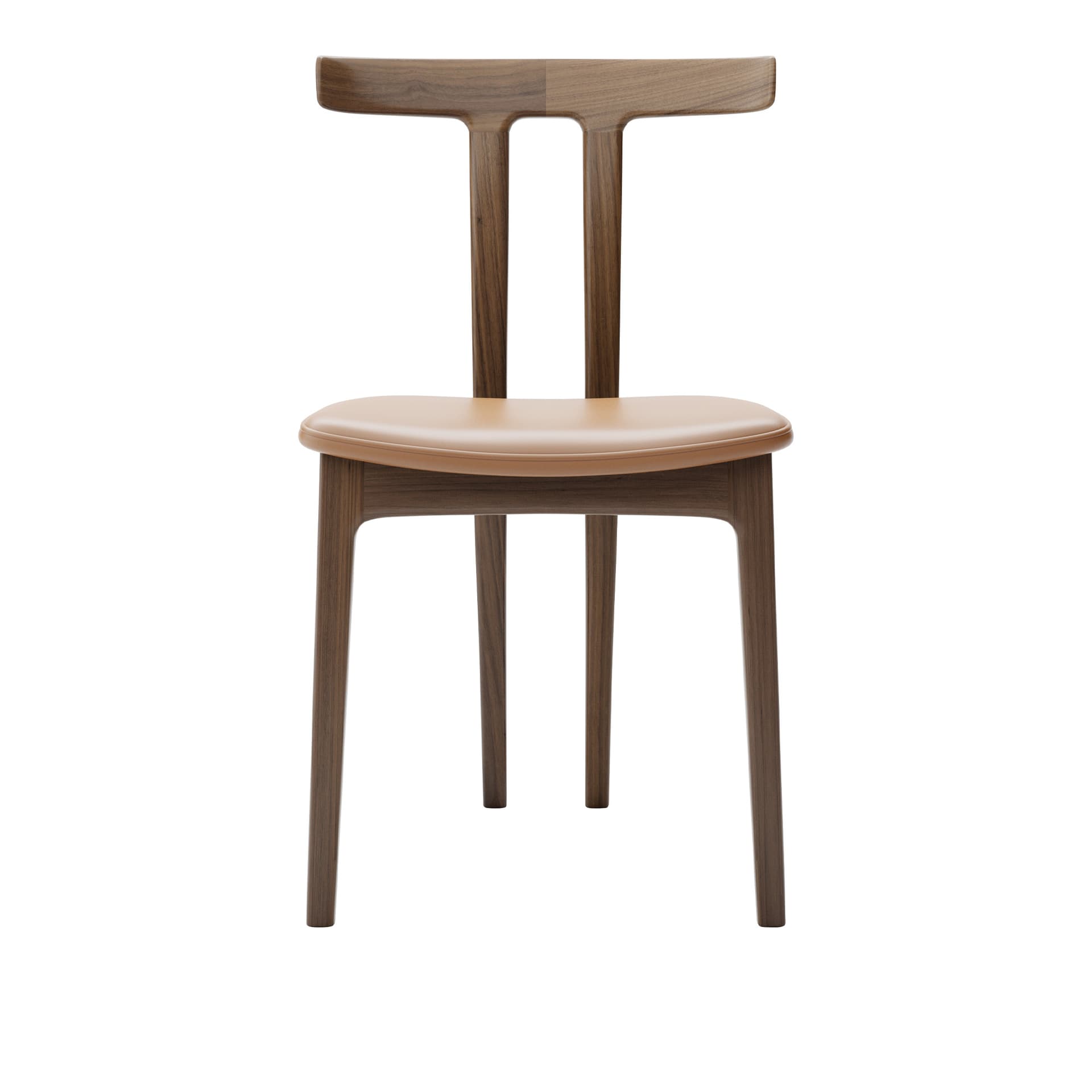 Carl Hansen - OW58, T-Chair, Lacquered Walnut, Leather Cat. B Thor 307 - Spisestoler - Ole Wanscher - Tre farget