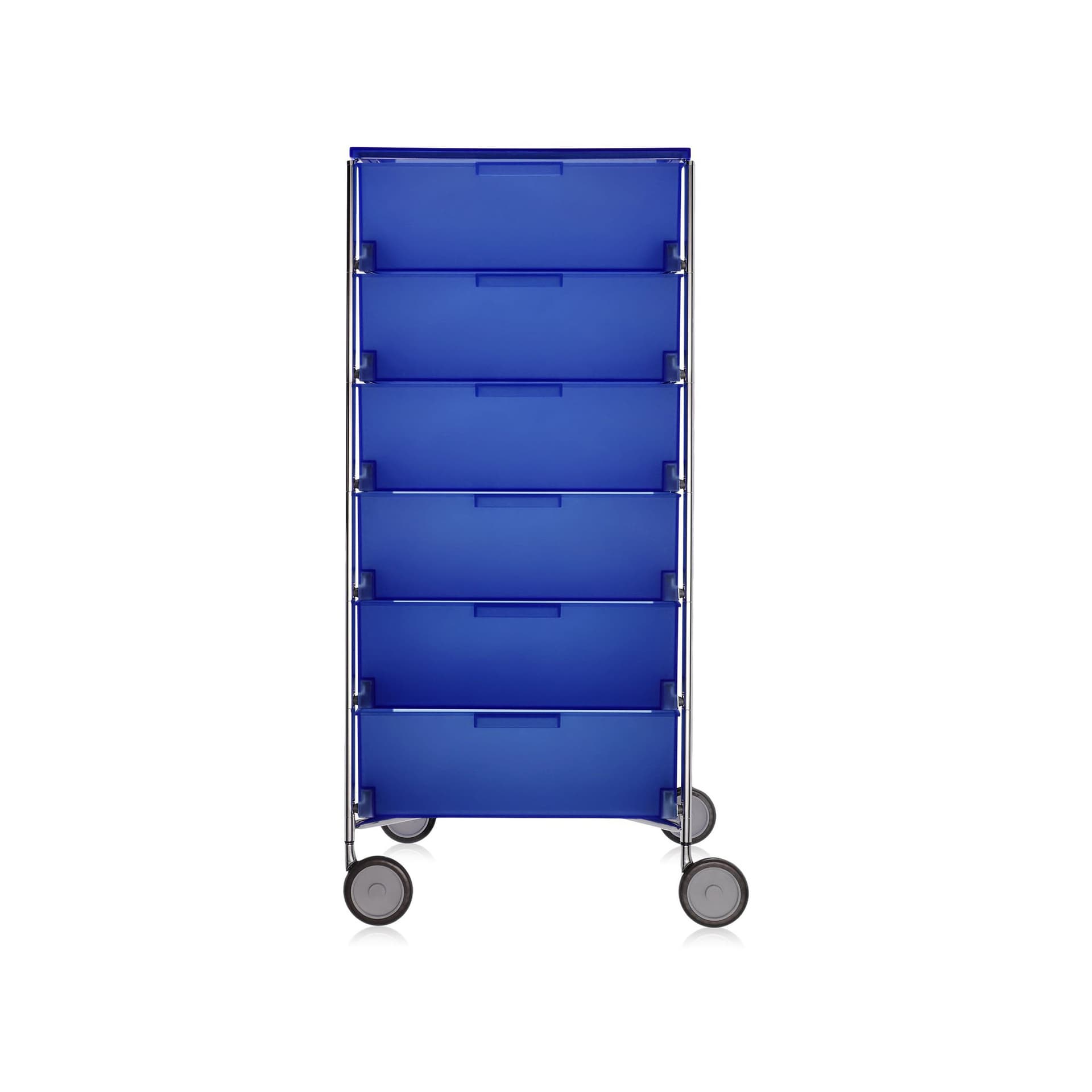 Kartell - Mobil 6 Drawers with Wheels Cobalt Blue - Skuffeseksjoner - Atonio Citterio,Oliver Löw - Blå - Metall/Plast