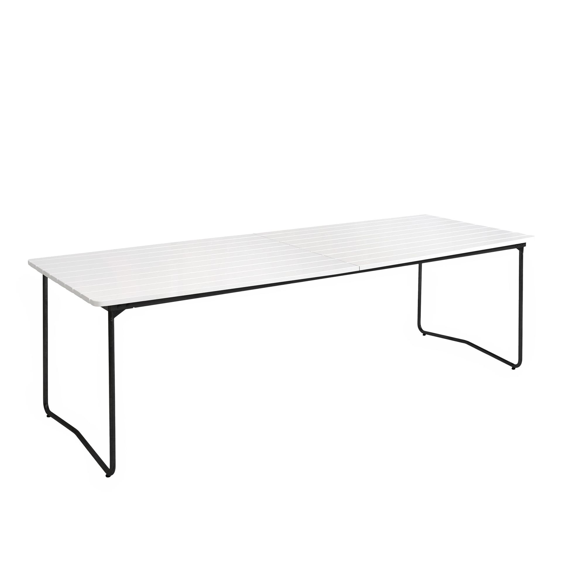 Grythyttan Stålmöbler - Bord B31 230cm svart stativ hvitlakkert eik - Utendørs spisebord - Hvit