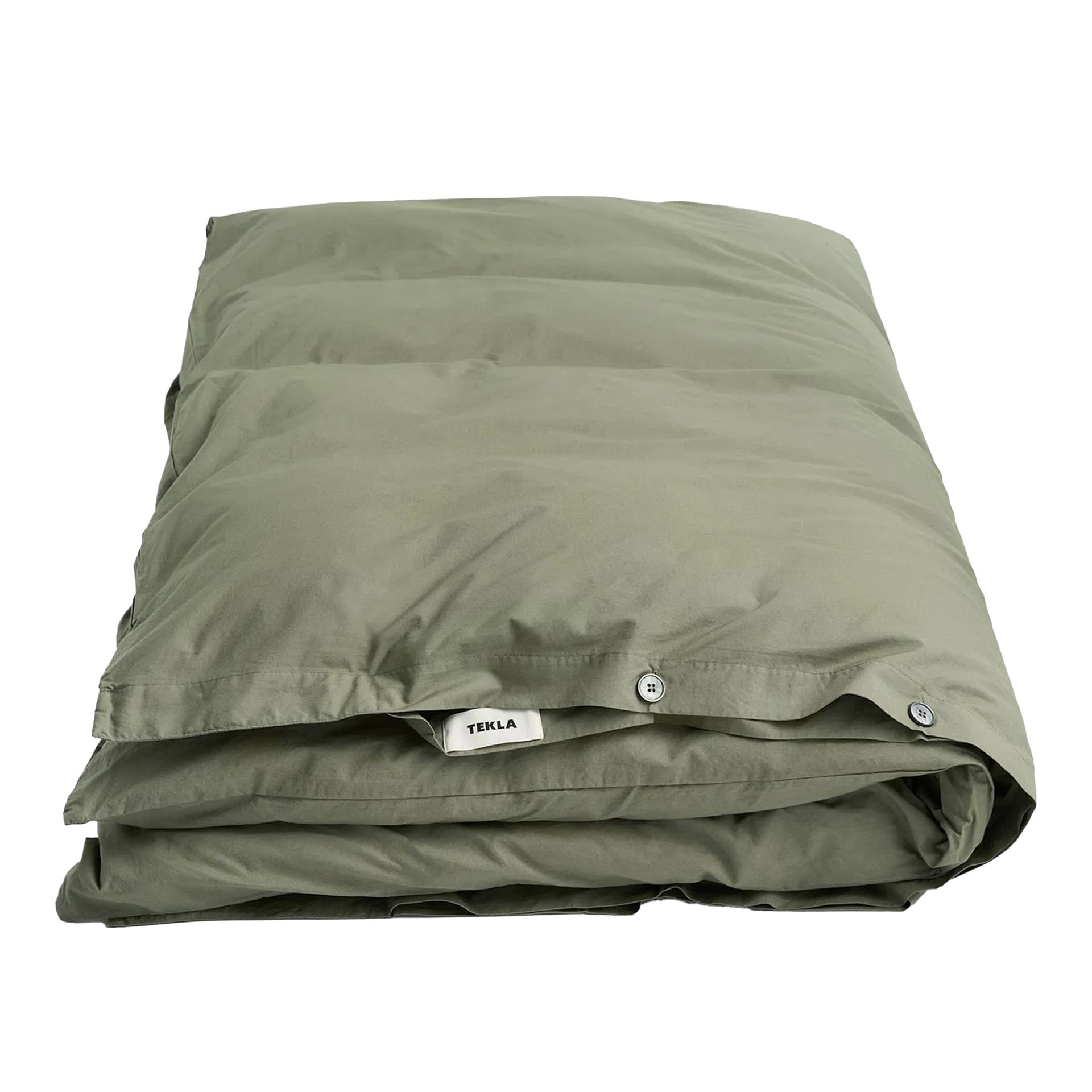 Tekla - Percale Double cover 220x220, Olive Green - Dynetrekk - Grønn