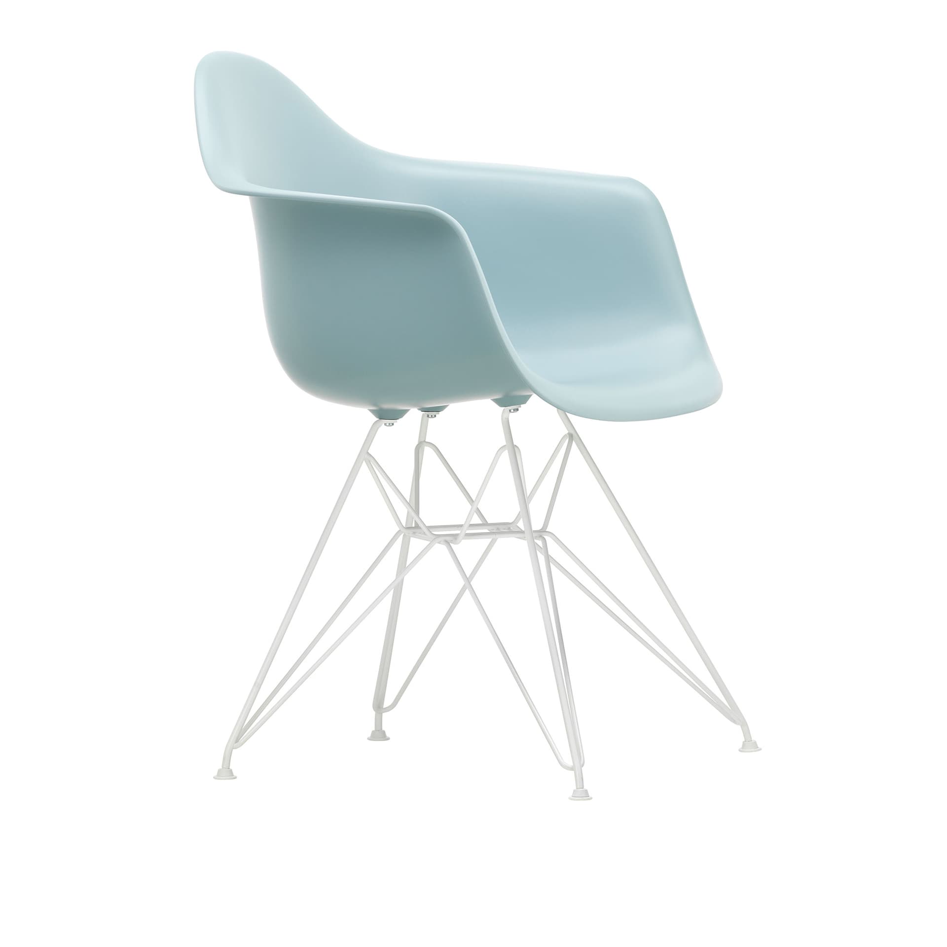 Vitra - Eames Plastic Armchair DAR - 23 Ice Grey - White Base - Spisestoler - Charles & Ray Eames - Grå - Metall/Plast