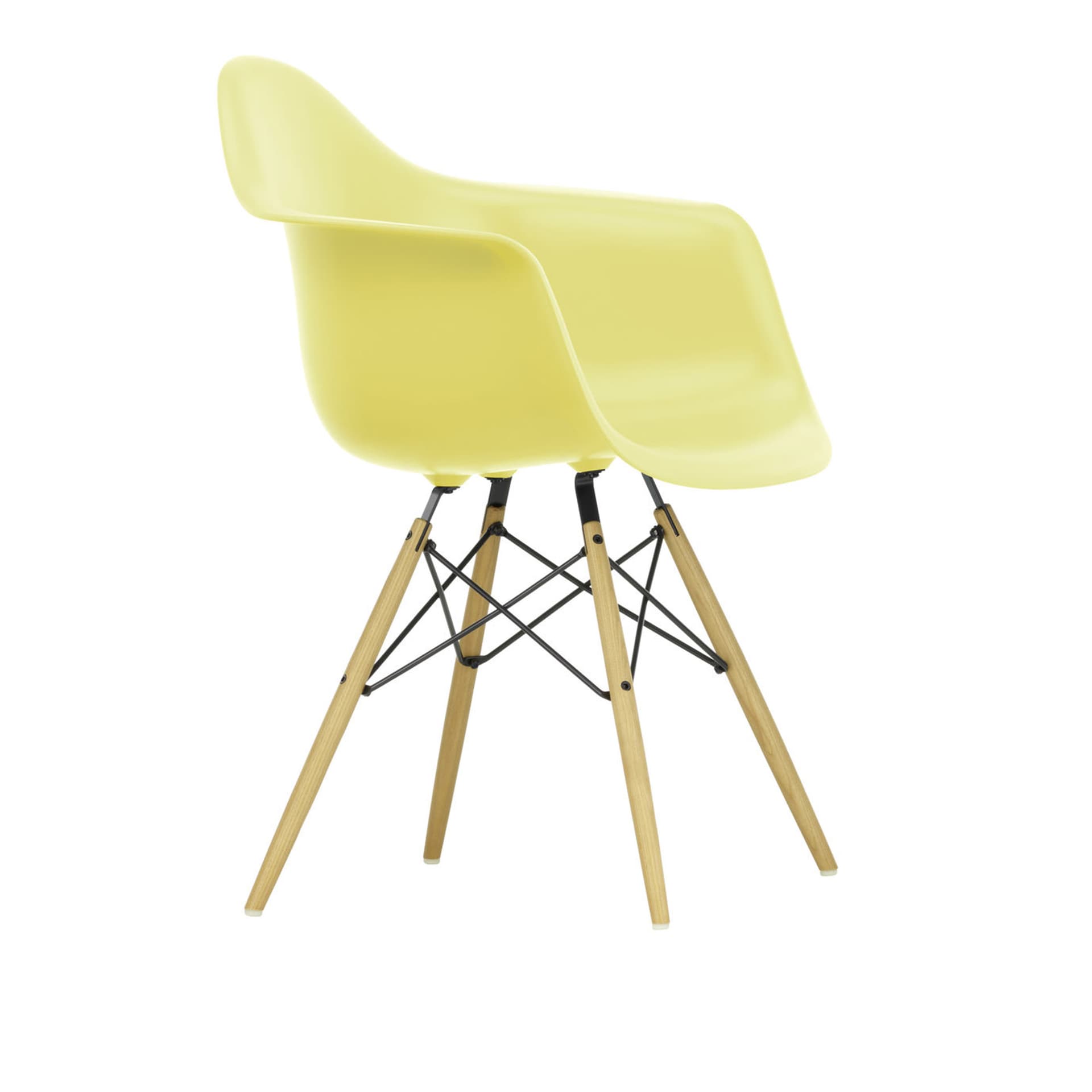 Vitra - Eames RE Plastic Armchair DAW 92 Citron, Ash Honey Tone - Spisestoler - Charles & Ray Eames - Gul - Metall/Plast