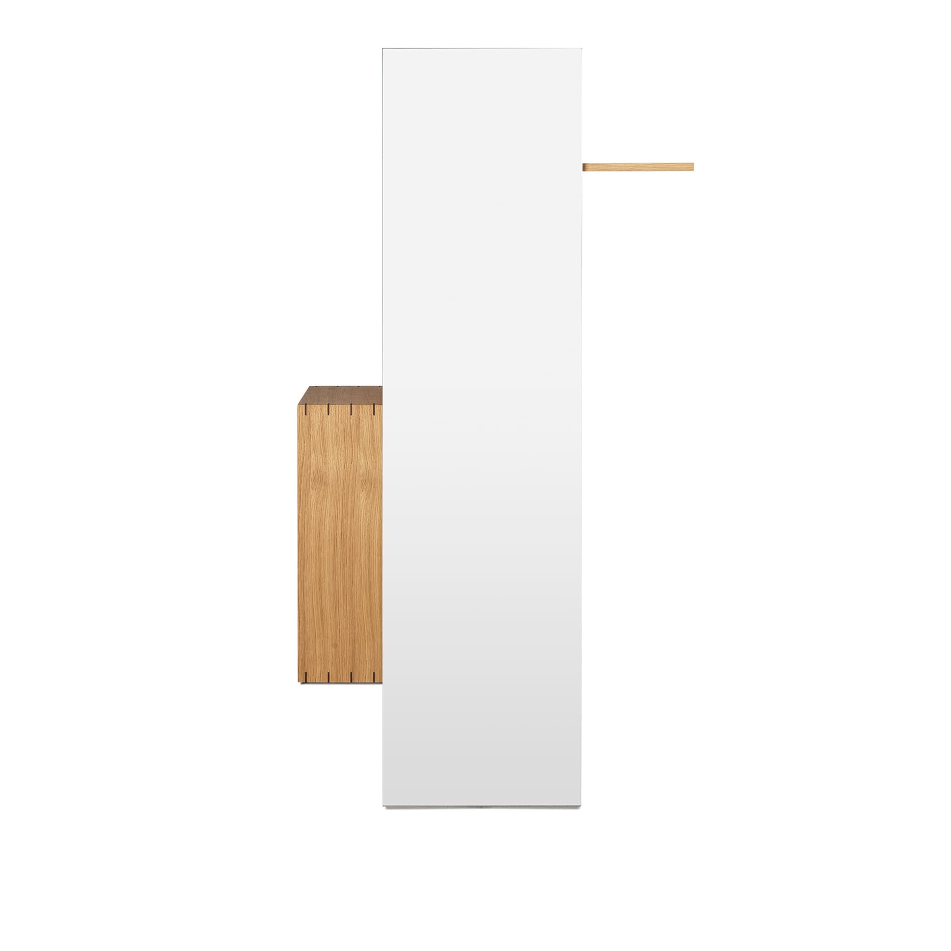 Ferm Living Bon hallway cabinet knaggrekke med speil Oiled Oak