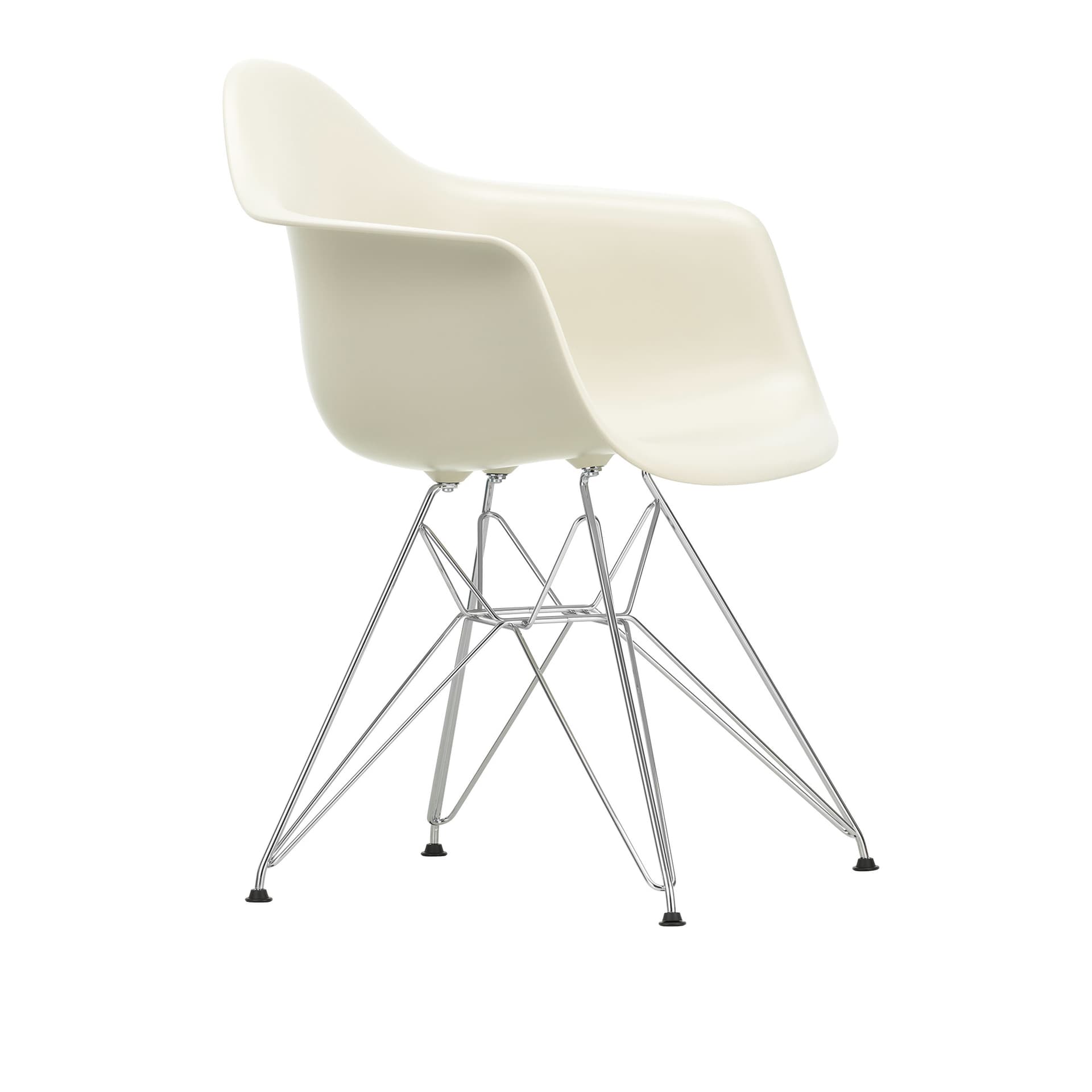 Vitra - Eames Plastic Armchair DAR - 11 Pebble - Chrome Base - Spisestoler - Charles & Ray Eames - Hvit - Metall/Plast