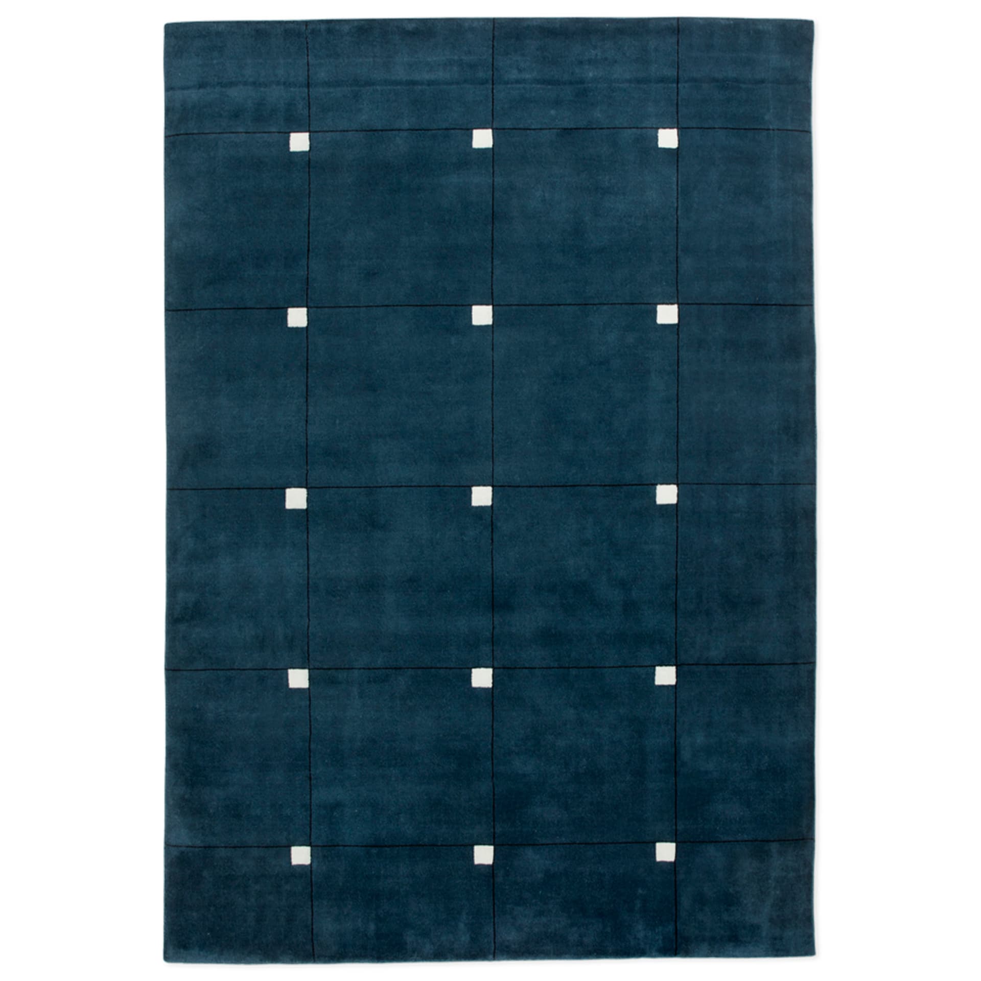 Nordic Knots - Modern - Teal 140 x 200 - Ulltepper - Blå - Ull