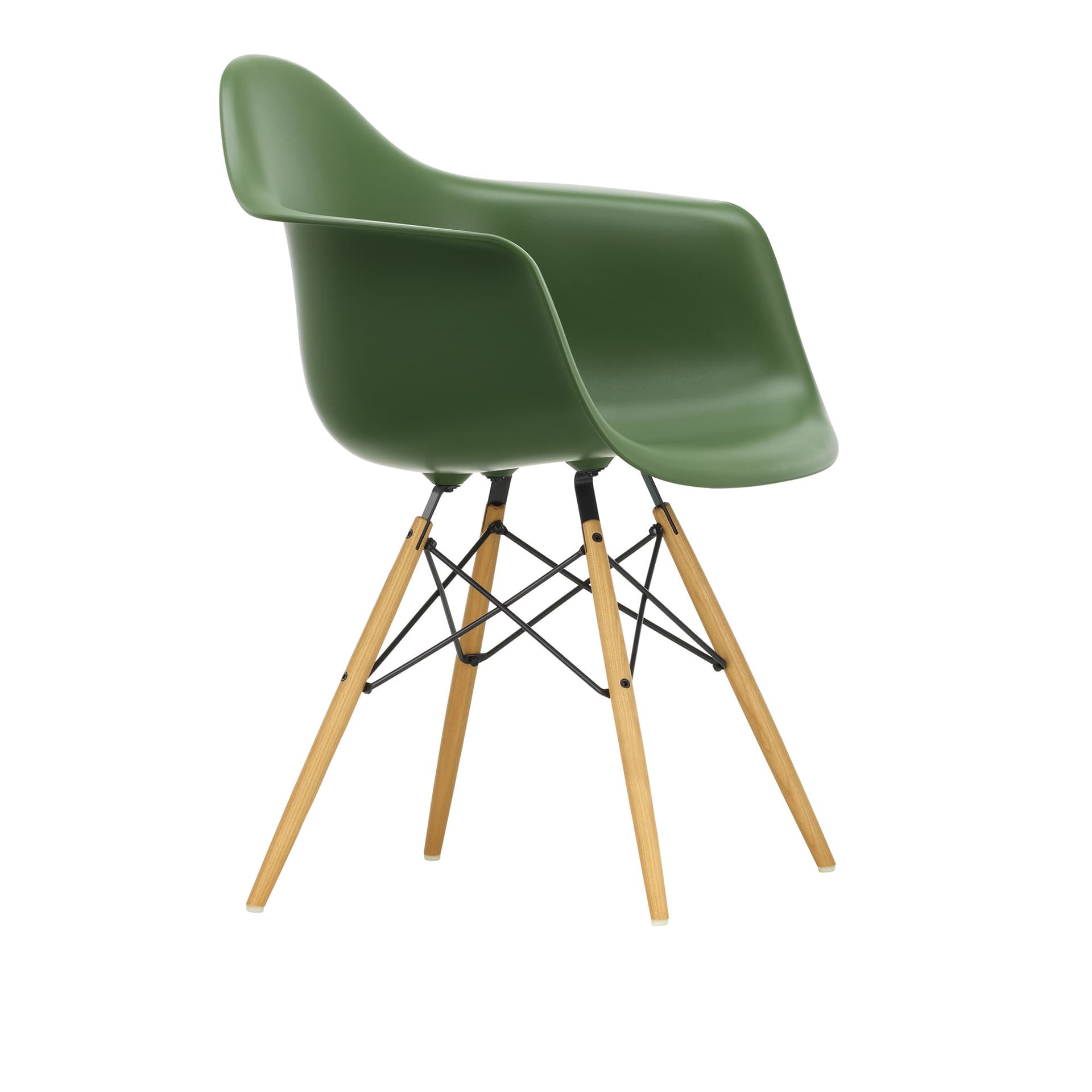 Vitra - Eames Plastic Armchair DAW - 48 Forest - Ash Honey Tone - Spisestoler - Charles & Ray Eames - Grønn - Metall/Tre/Plast