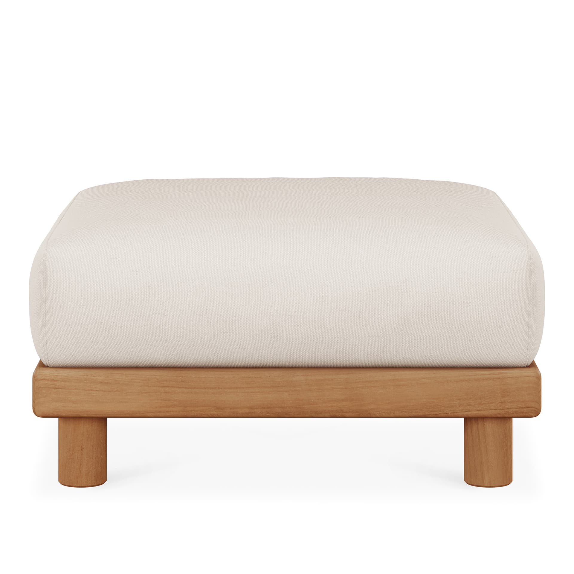 Ethnicraft - Monocle outdoor footstool - teak - White fabric - Utendørs krakker & puffer