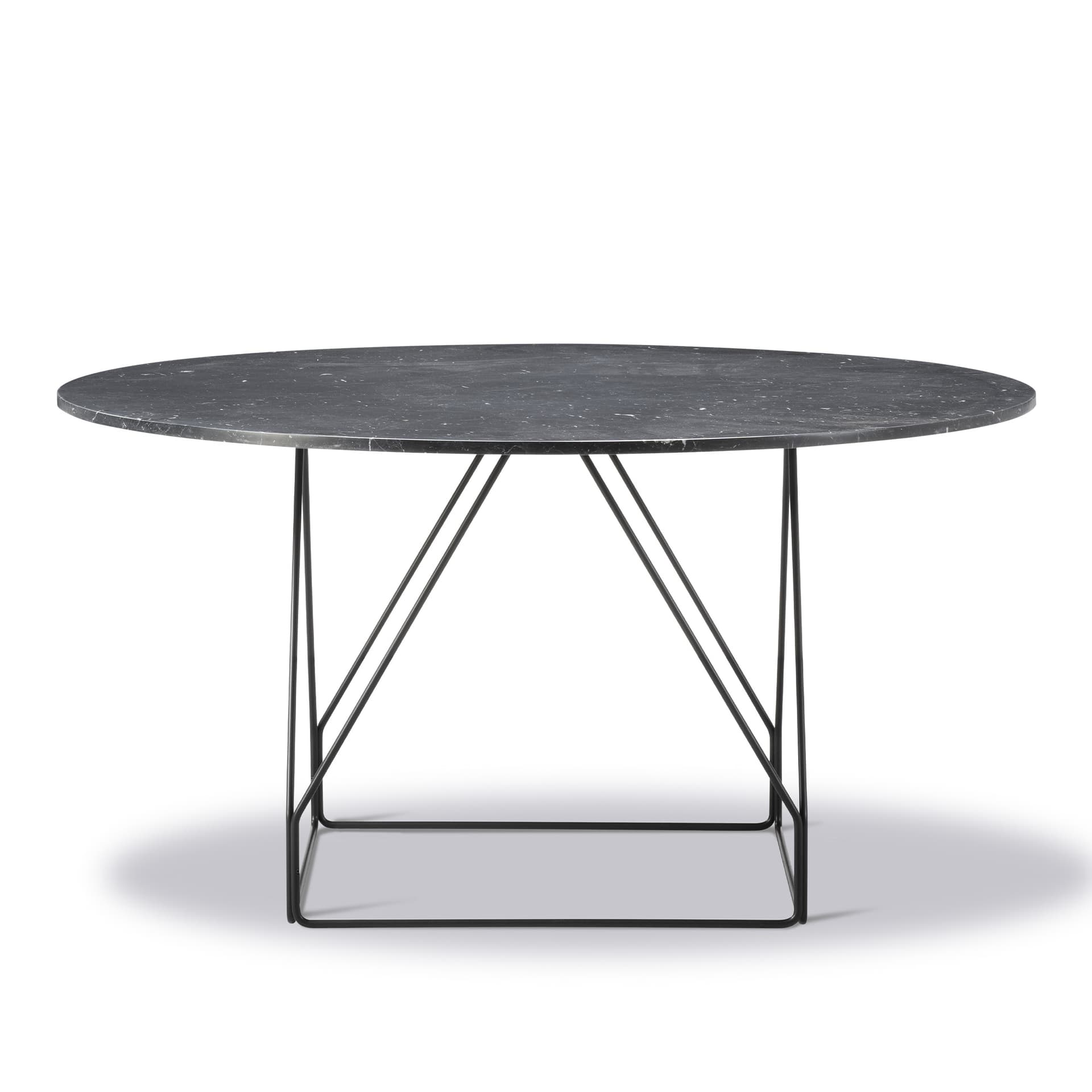 Fredericia Furniture - JG Table - Ø140 cm - Black Marquina - Black lacquer - Spisebord - Jørgen Gammelgaard