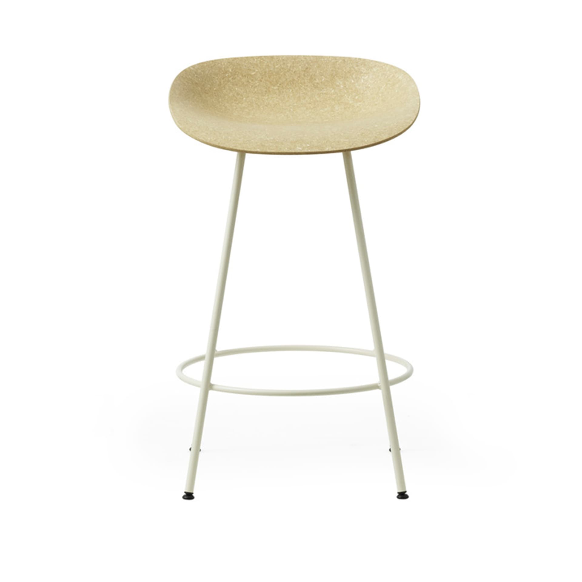 Normann Copenhagen - Mat Barstool 65 cm Cream Steel Hemp - Spisestoler - Foersom & Hiort-Lorenzen - Beige - Naturlig materiale/Metall