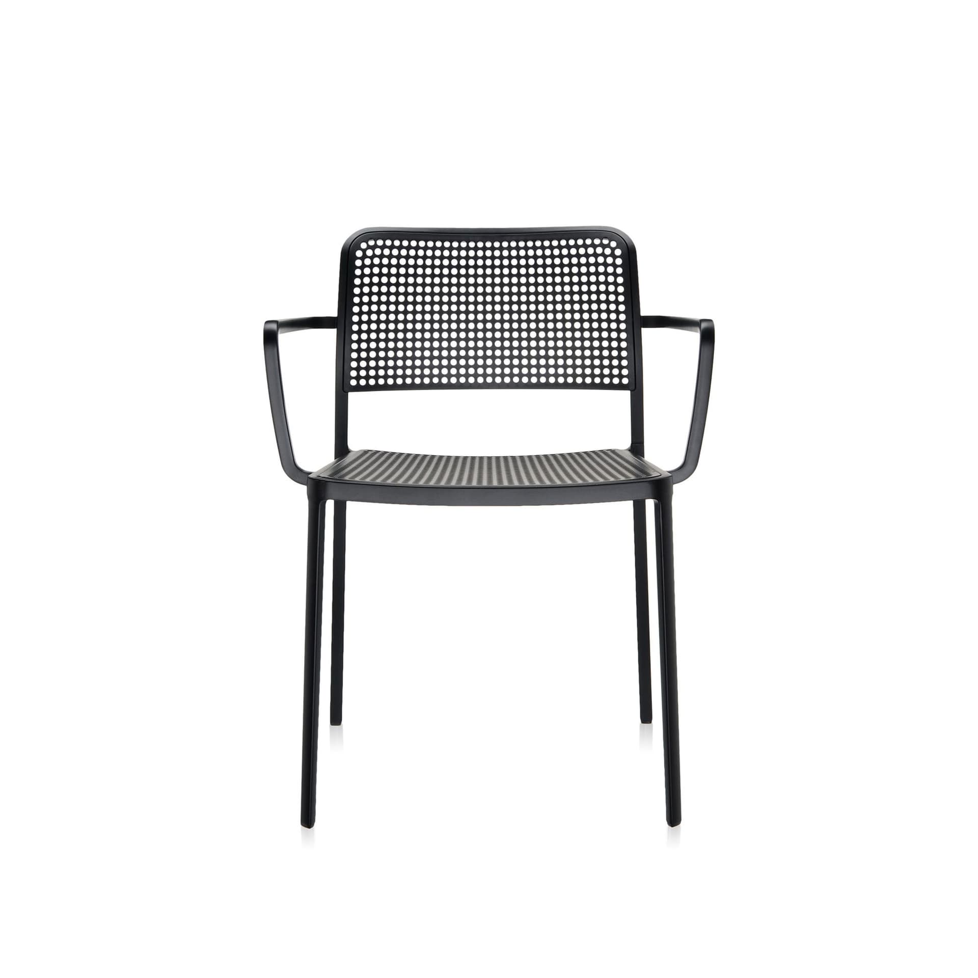 Kartell - Audrey Chair 5876, Black/Black, Armrest - Spisestoler - Piero Lissoni - Svart - Metall/Syntetisk materiale