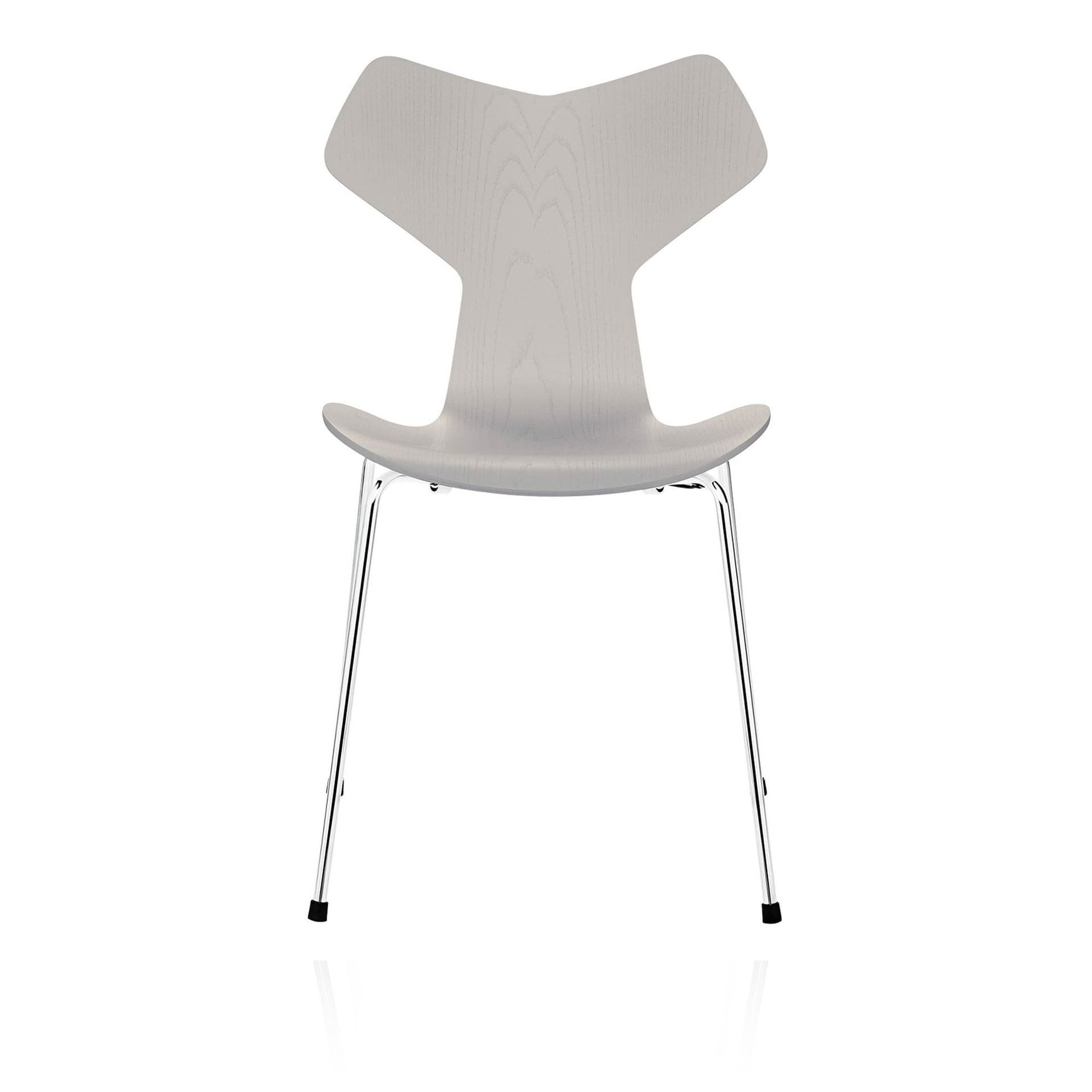 Fritz Hansen - 3130 Grand Prix, Färgad Ask, Nine Grey, Underrede Förkromat Stål - Spisestoler - Arne Jacobsen - Grå