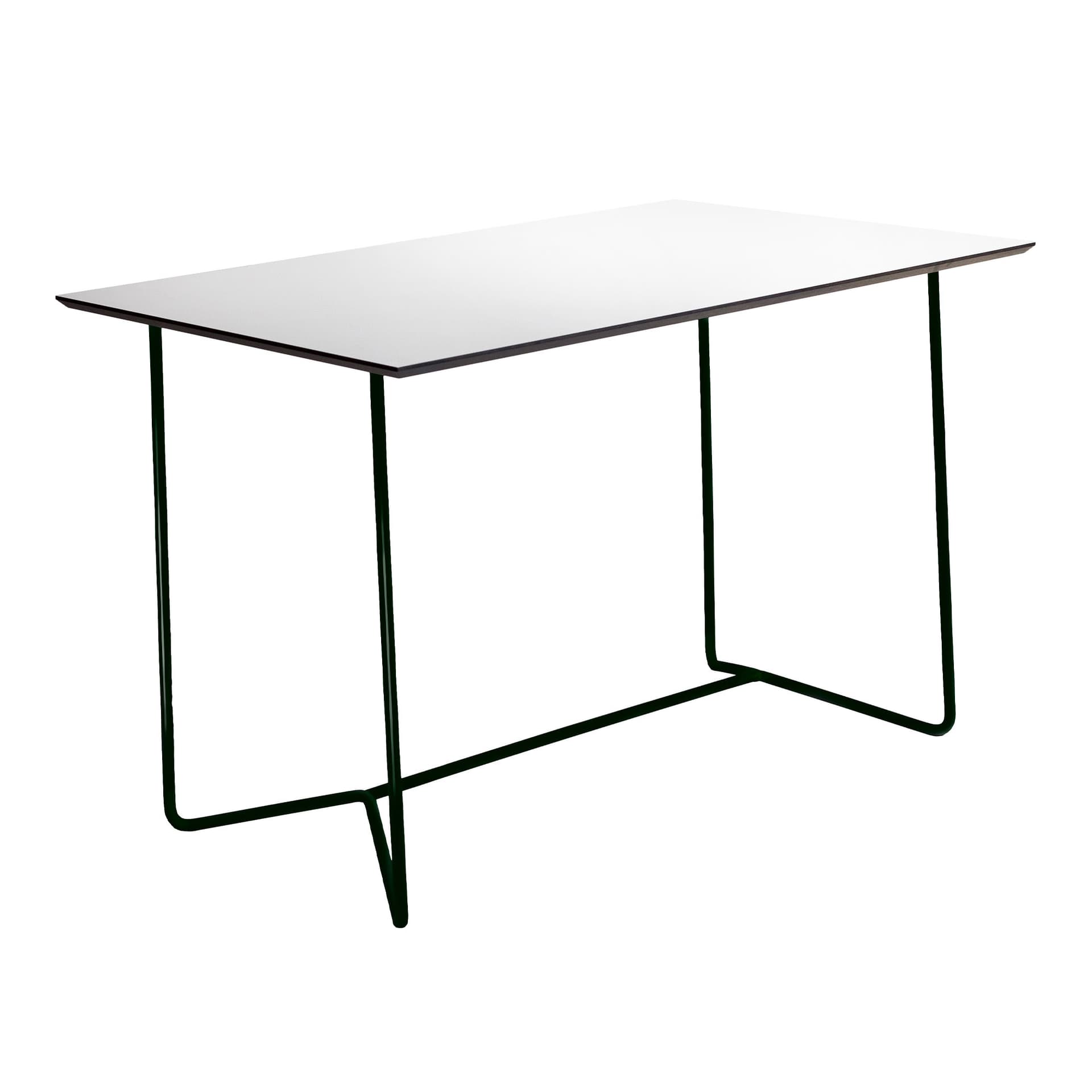 Grythyttan Stålmöbler - Hight Tech bord 110cm hvit laminat sort stativ - Utendørs spisebord - Tre