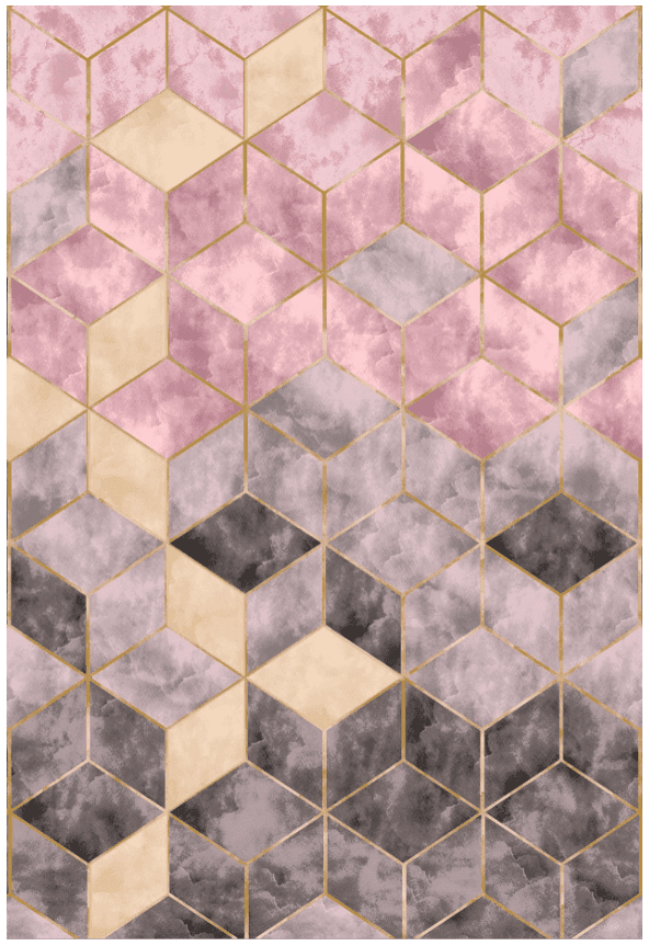 Wilton-teppe - Brendola (rosa/grå/gull) (Størrelse: 130 x 190 cm)